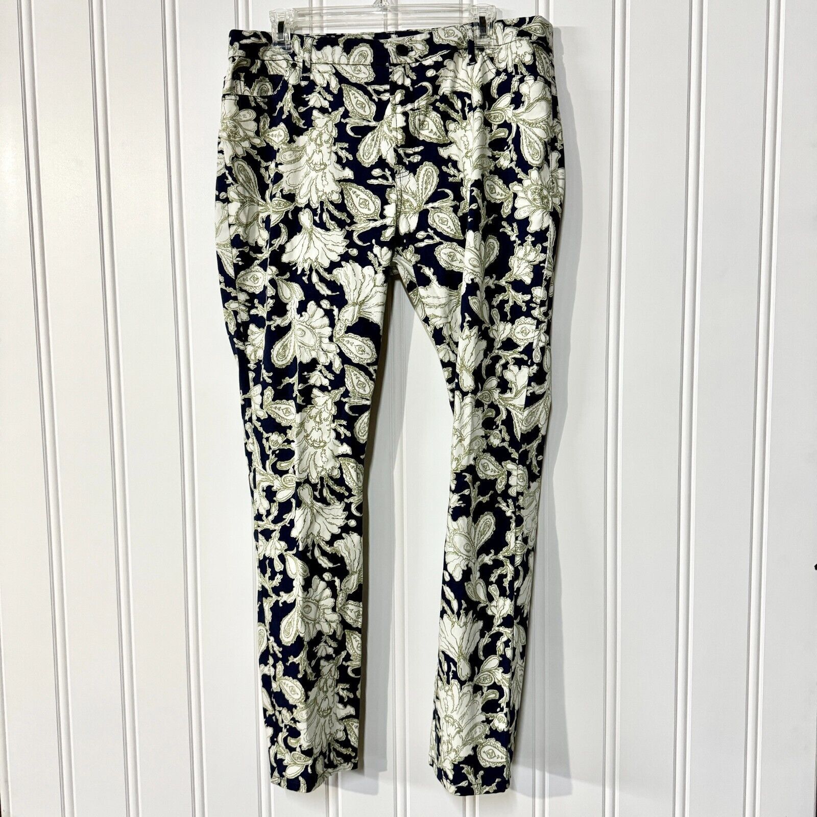 Orvis Orvis Pants Women Size 14 Low Rise Skinny Floral Navy Blue Size 36" / US 14 / IT 50 - 1 Thumbnail