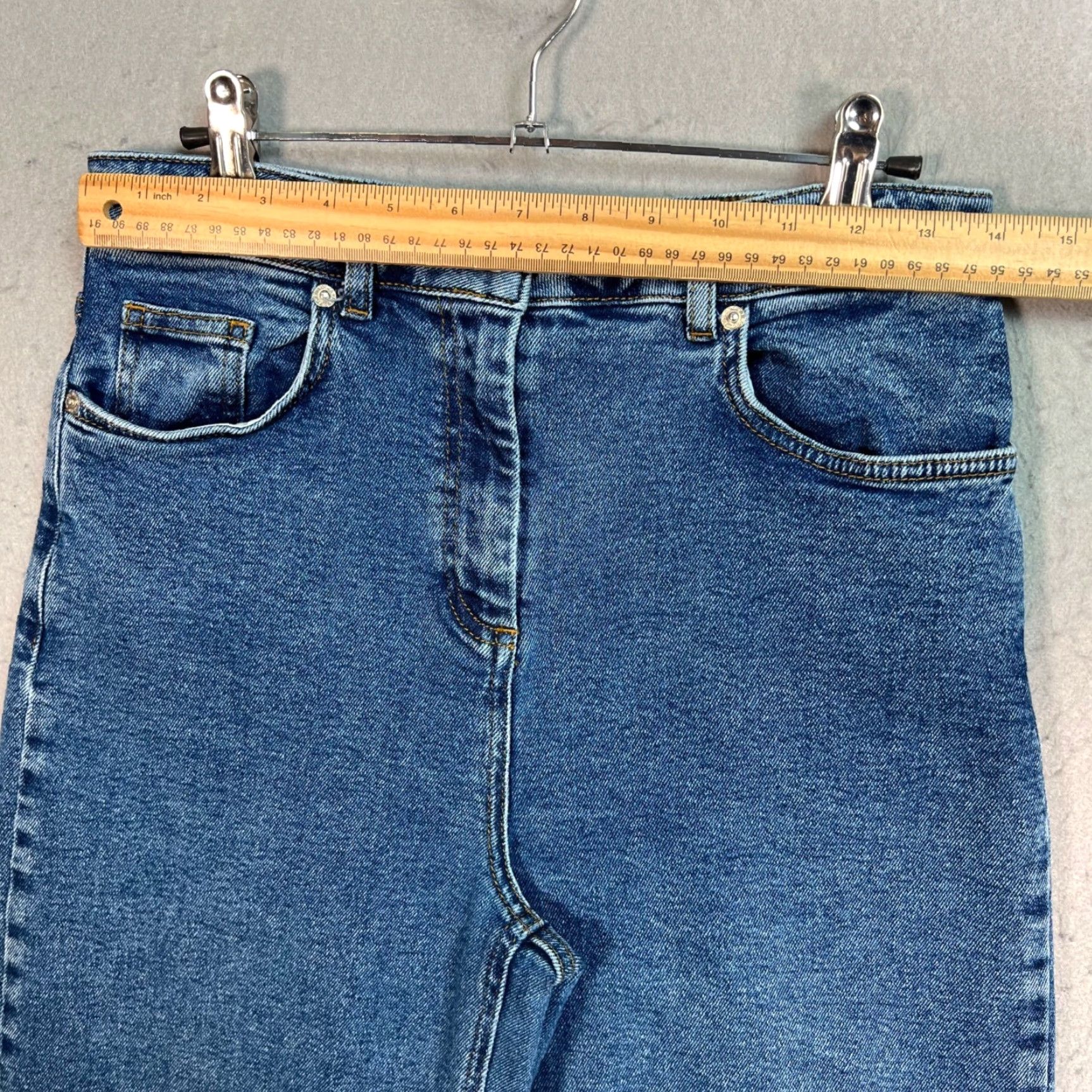 Vintage NA-KD Art High-Waisted Straight-Leg Denim Jeans Womens Size 34 Blue Size 24" / US 00 / IT 34 - 6 Thumbnail