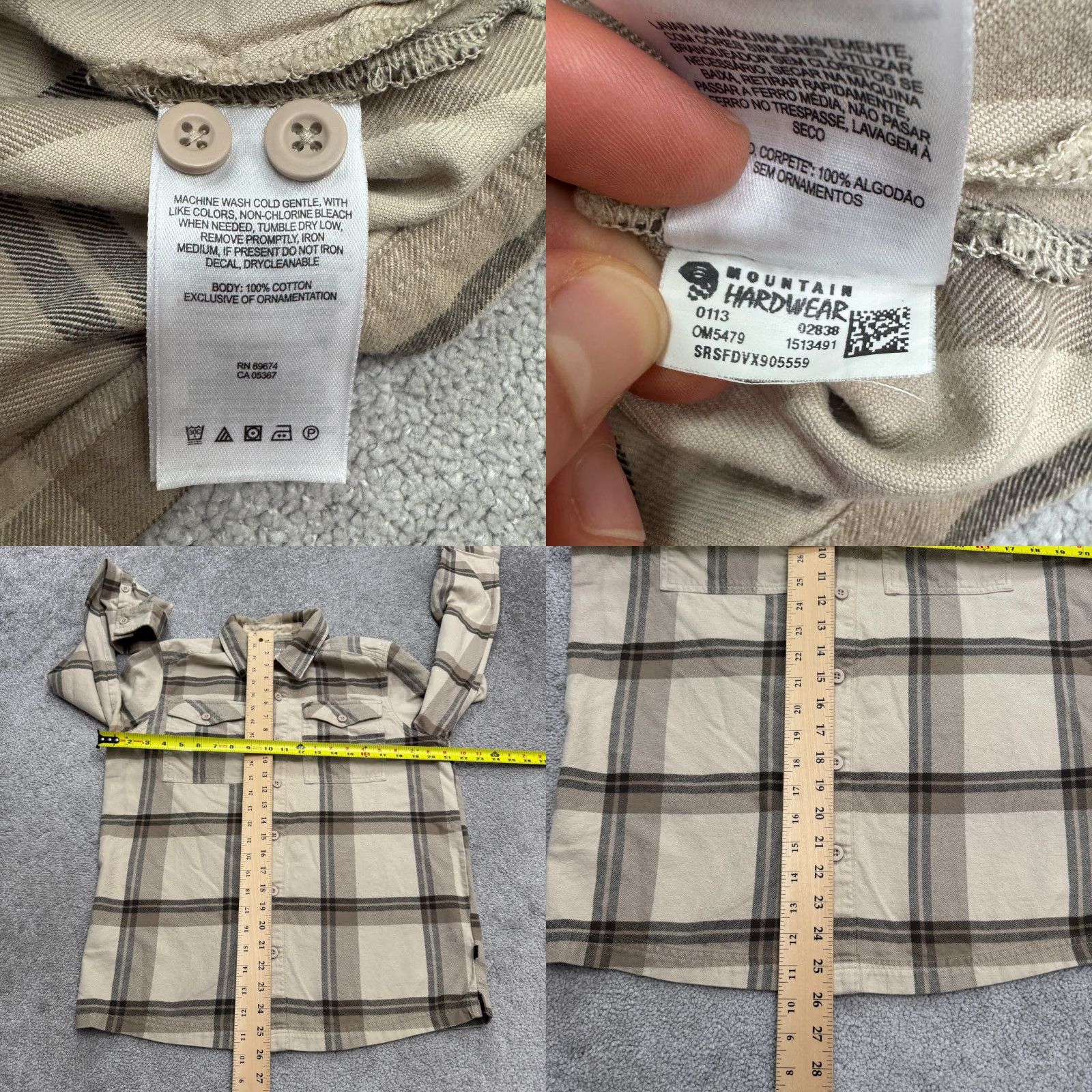 Mountain Hardwear VINTAGE Mountain Hardwear Flannel Shirt Mens Small Tan Brown Plaid Cotton Casual Outdoor Size US S / EU 44-46 / 1 - 8 Thumbnail