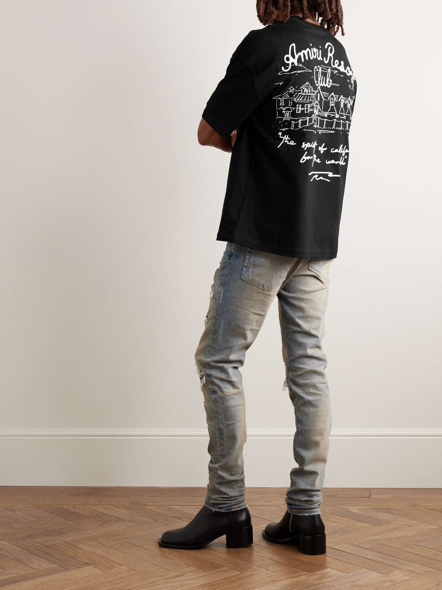 Amiri o1s1wg110625 Spirit Oversized Logo T-Shirt in Black Size US L / EU 52-54 / 3 - 2 Thumbnail