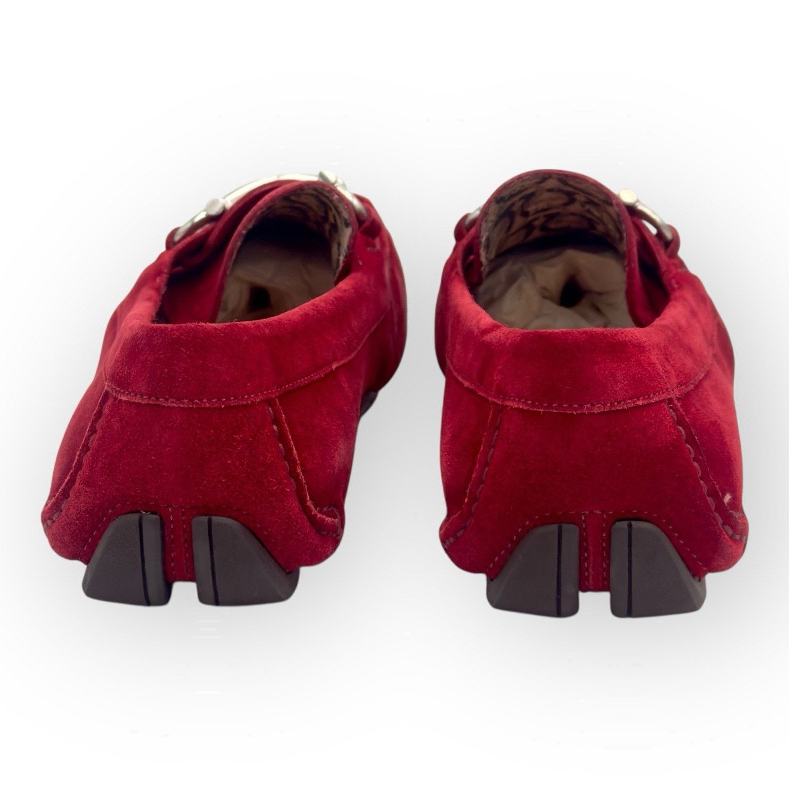 Salvatore Ferragamo Ferragamo Suede Loafers with Gancini In Red 7.5UK 8.5US Size US 8.5 / EU 41-42 - 6 Thumbnail