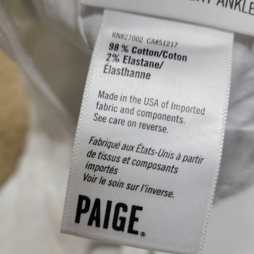 Paige PAIGE Hoxton Straight Ruffle-Detail Ankle. Size 30.Inseam 27 Size 30" / US 8 / IT 44 - 15 Thumbnail