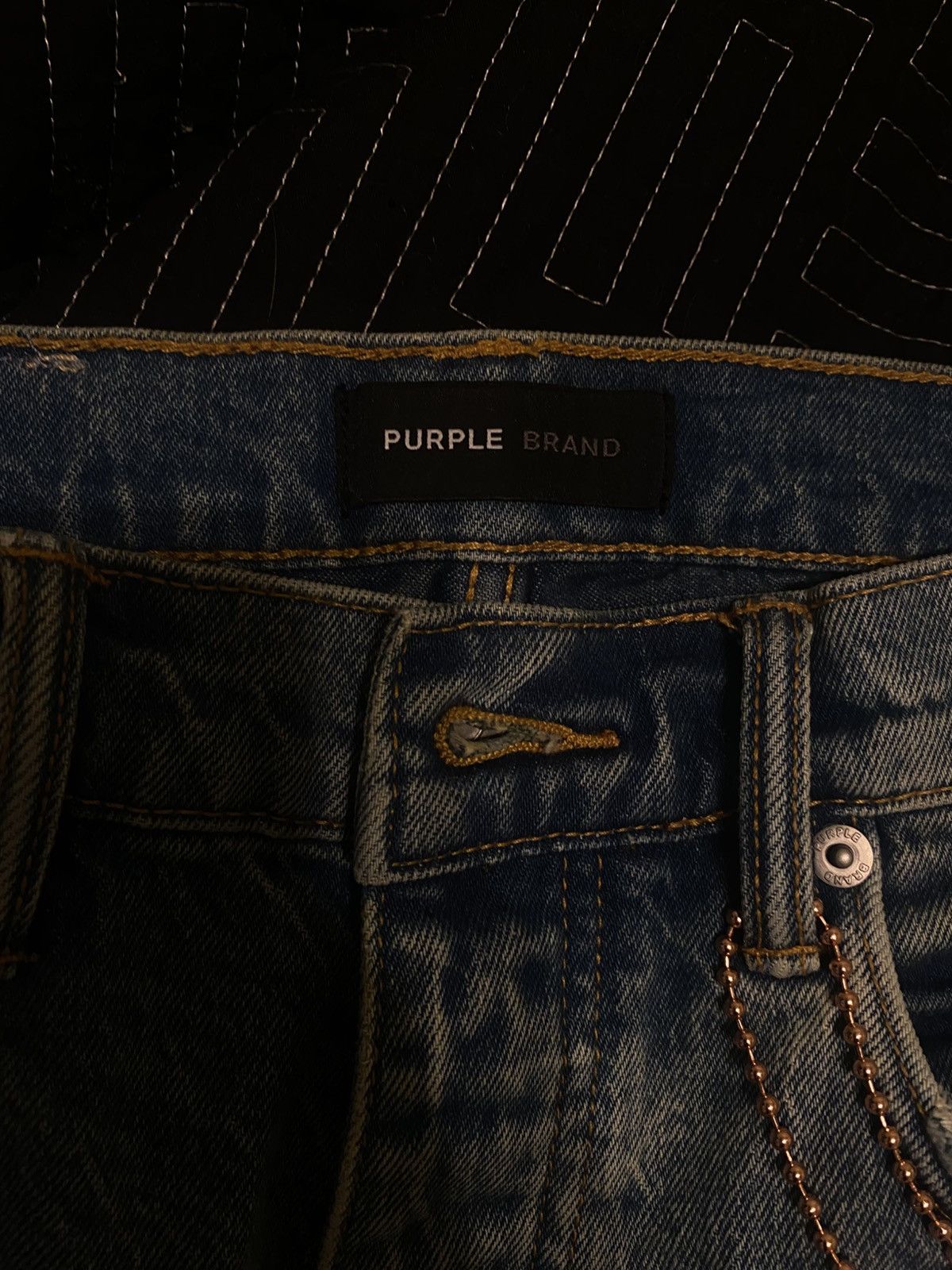 Purple Brand Purple brand jeans, blue denim white splatter design Size US 30 / EU 46 - 3 Thumbnail