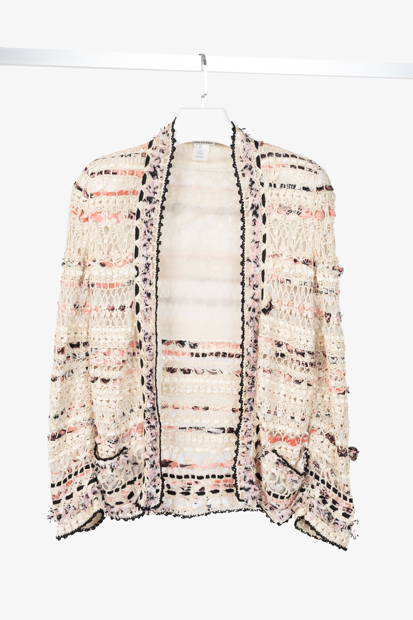 Oscar De La Renta Oscar de la Renta SS11 Runway Ribbon-Trim Crochet Cardigan Size M / US 6-8 / IT 42-44 - 1 Thumbnail