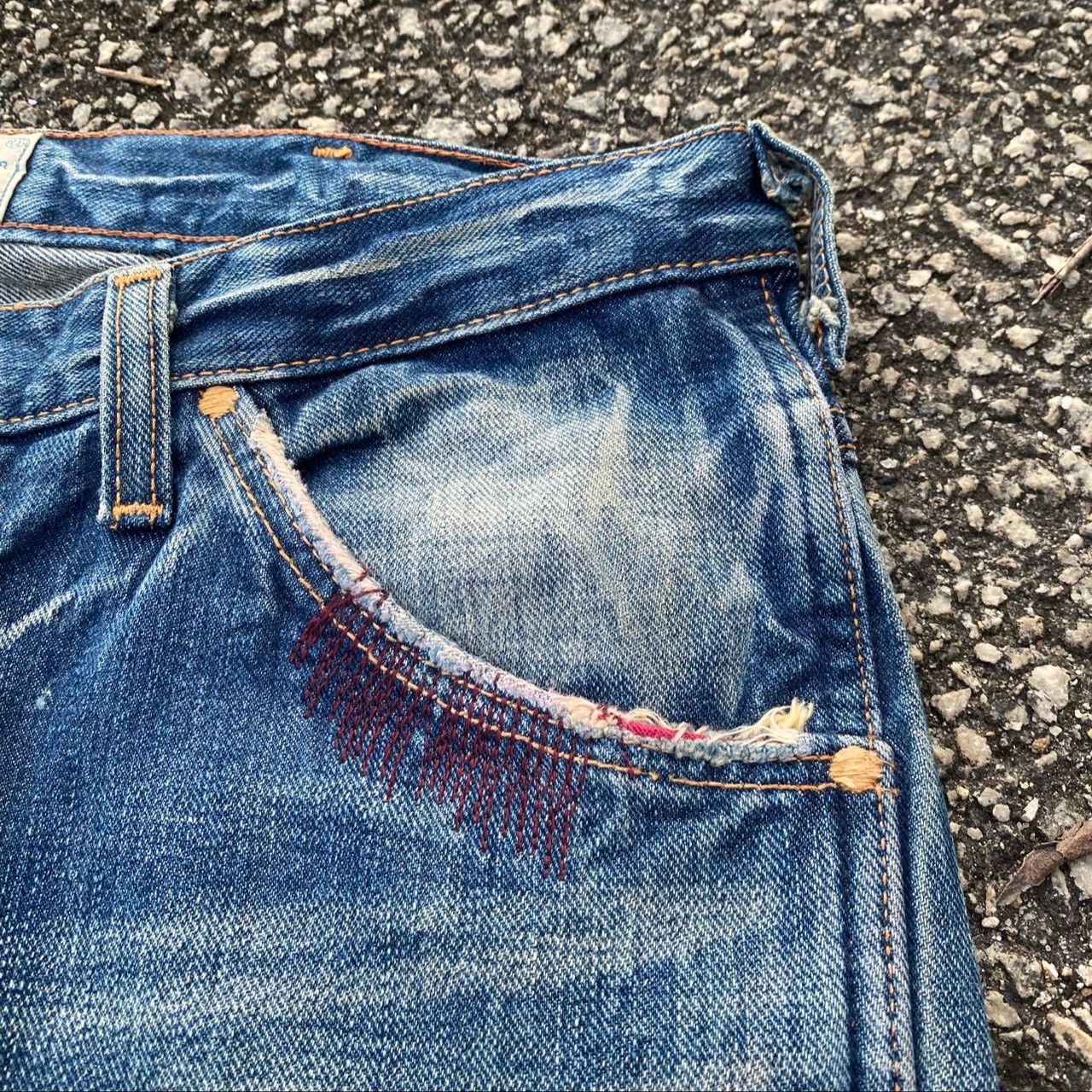 Wrangler Vintage 80s Wrangler Blue Bell Distressed Denim Size US 32 / EU 48 - 14 Thumbnail