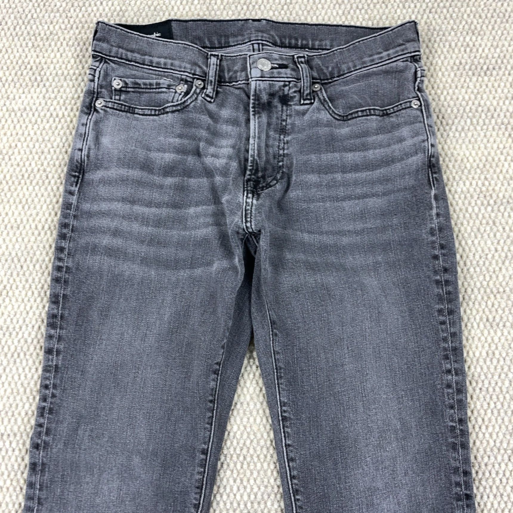 Abercrombie & Fitch Abercrombie & Fitch Black Stretch Denim Jeans Men 29x30 Straight Leg Comfort Classic 90s Size US 29 - 5 Thumbnail