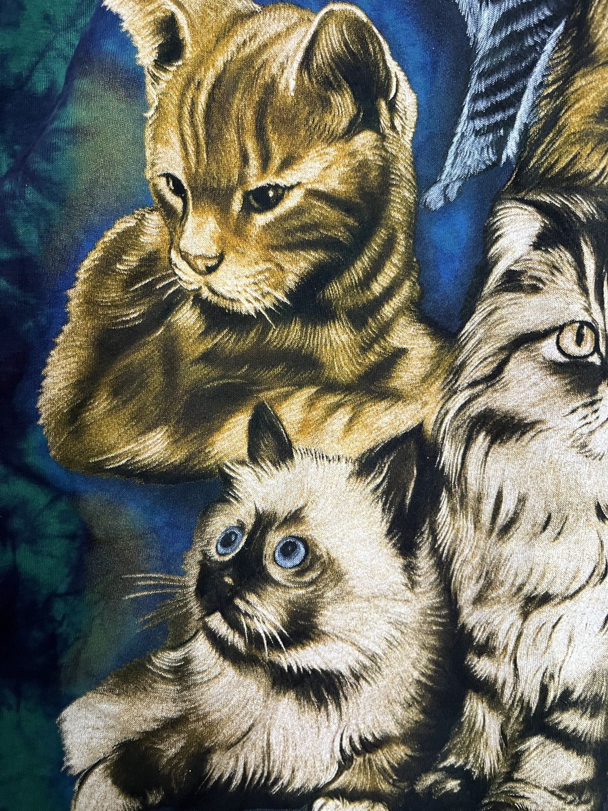 Vintage Cats Acid Tie Dye T-shirt Size US XL / EU 56 / 4 - 6 Thumbnail
