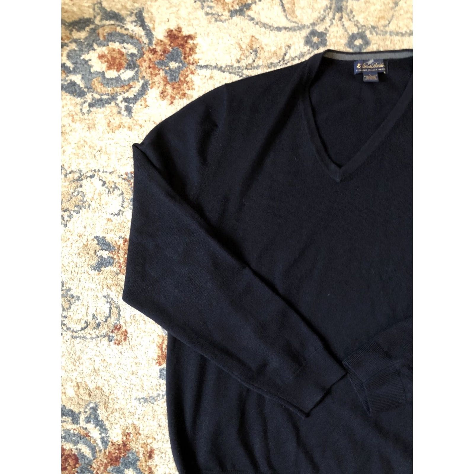 Brooks Brothers Brooks Brothers Sweater Men L Wool Merino Italian Blue Solid Pullover Regular Vintage: No Size US L / EU 52-54 / 3 - 4 Thumbnail