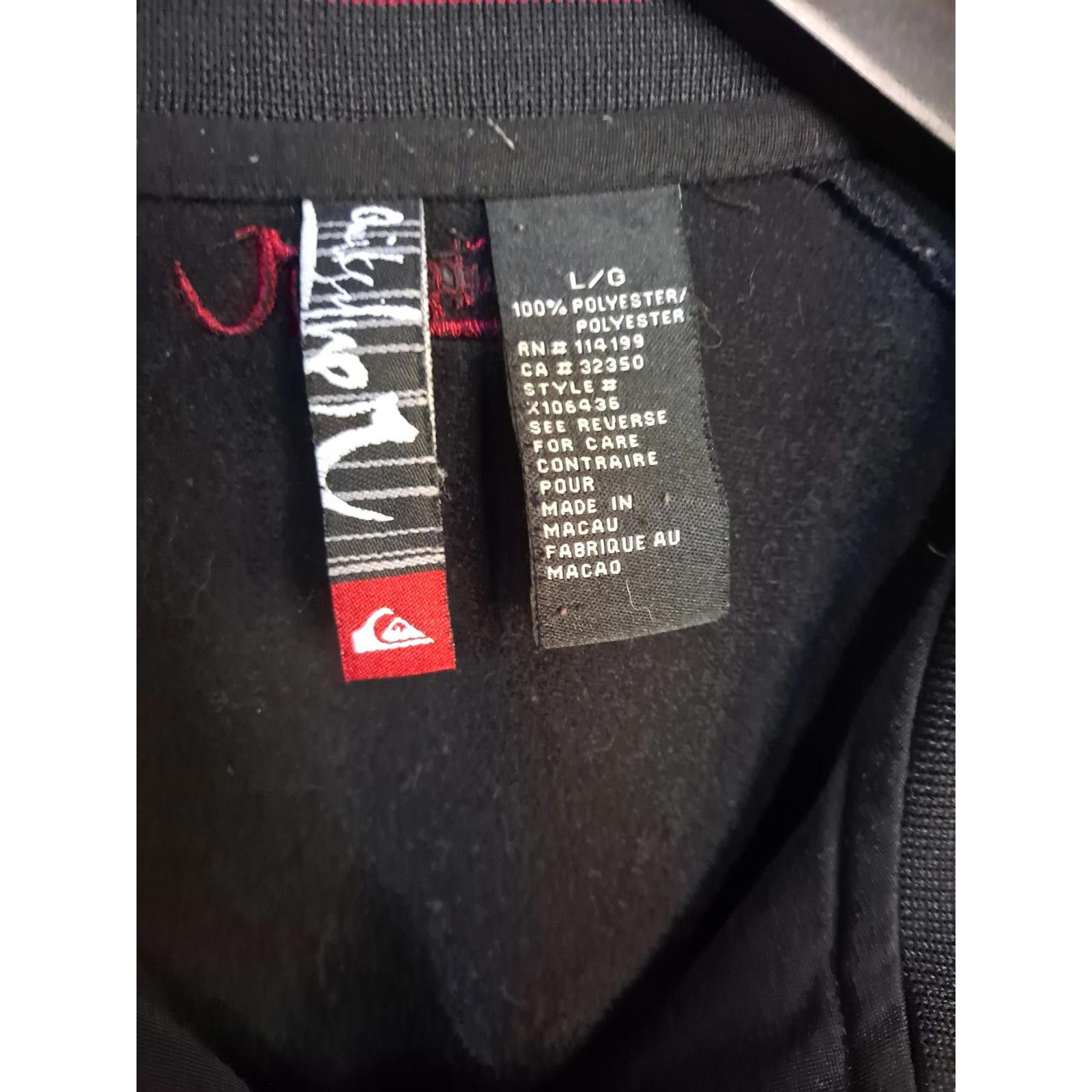 Quiksilver Quicksilver Black and Gray Full Zip Lightweight Bomber Jacke Size US L / EU 52-54 / 3 - 3 Thumbnail