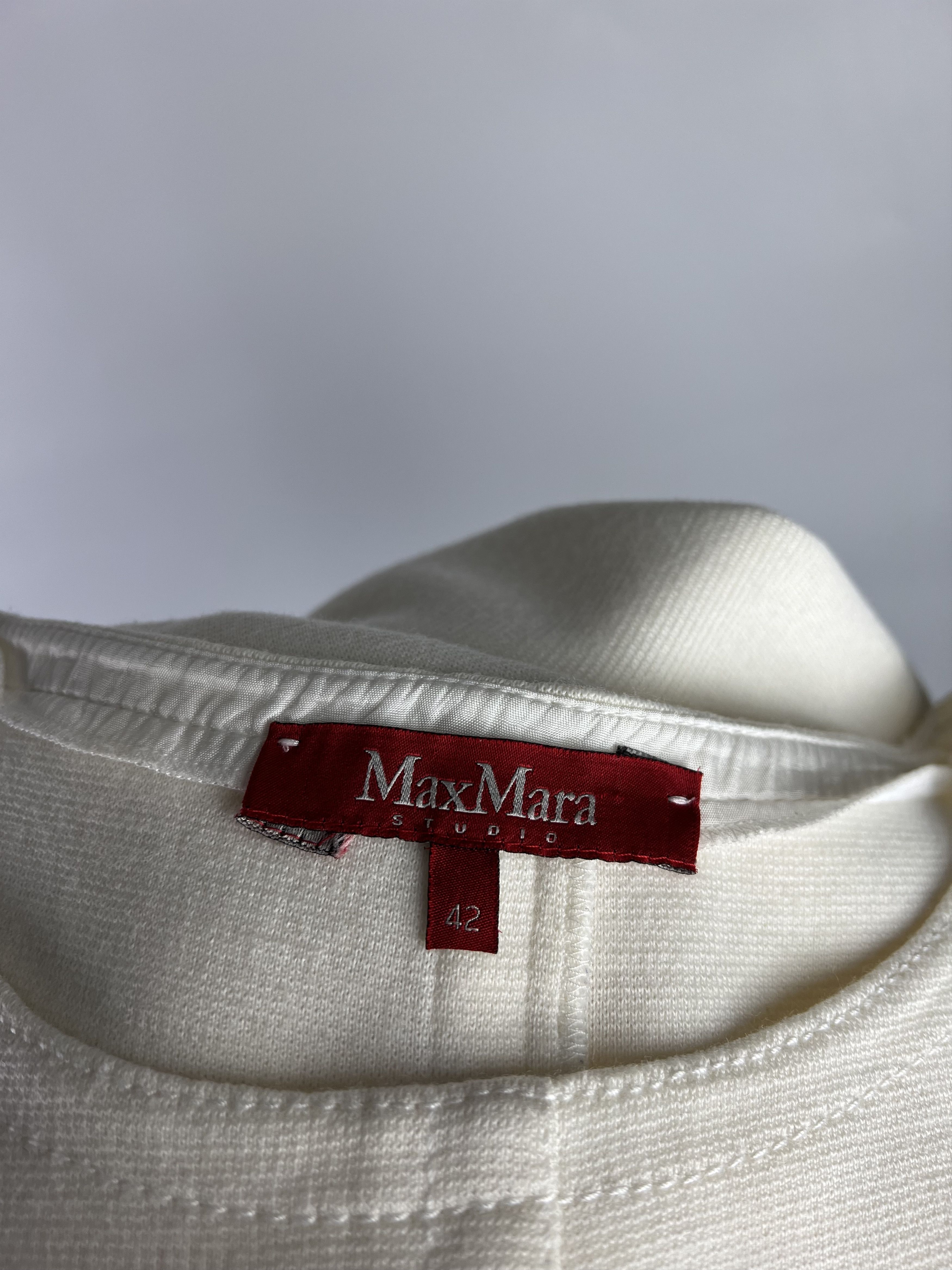 Max Mara Max Mara Studio Ivory Sleeveless Knee Dress Size 42 Size S / US 4 / IT 40 - 9 Thumbnail