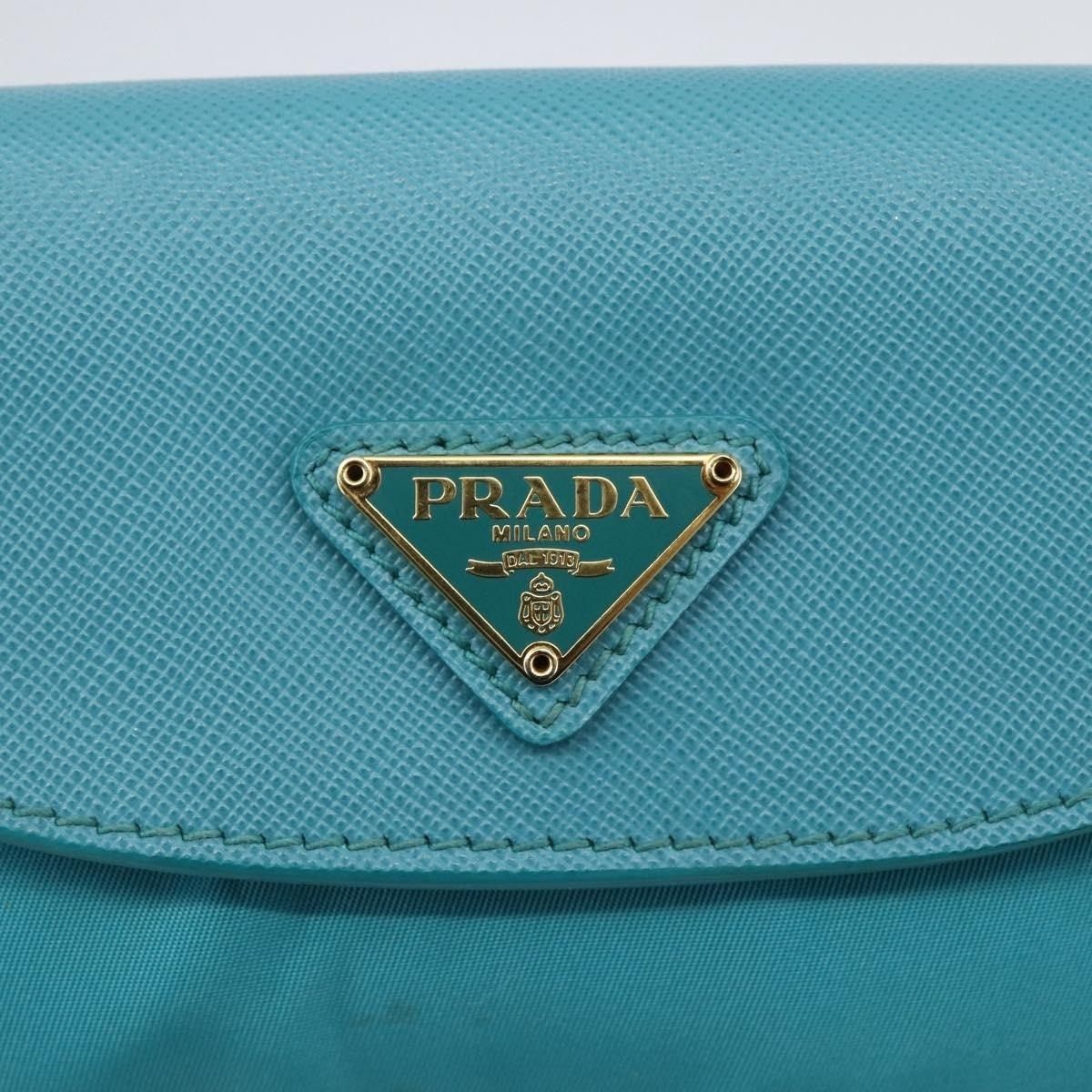 Prada Prada Nylon Chain Shoulder Bag Turquoise Size ONE SIZE - 2 Thumbnail