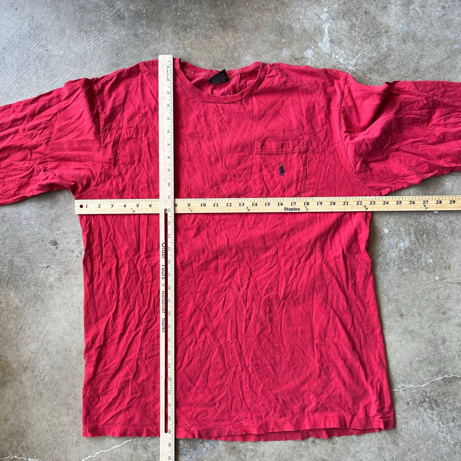 Vintage VINTAGE 90S POLO RALPH LAUREN LONGSLEEVE SHIRT RED LARGE Size US L / EU 52-54 / 3 - 5 Thumbnail
