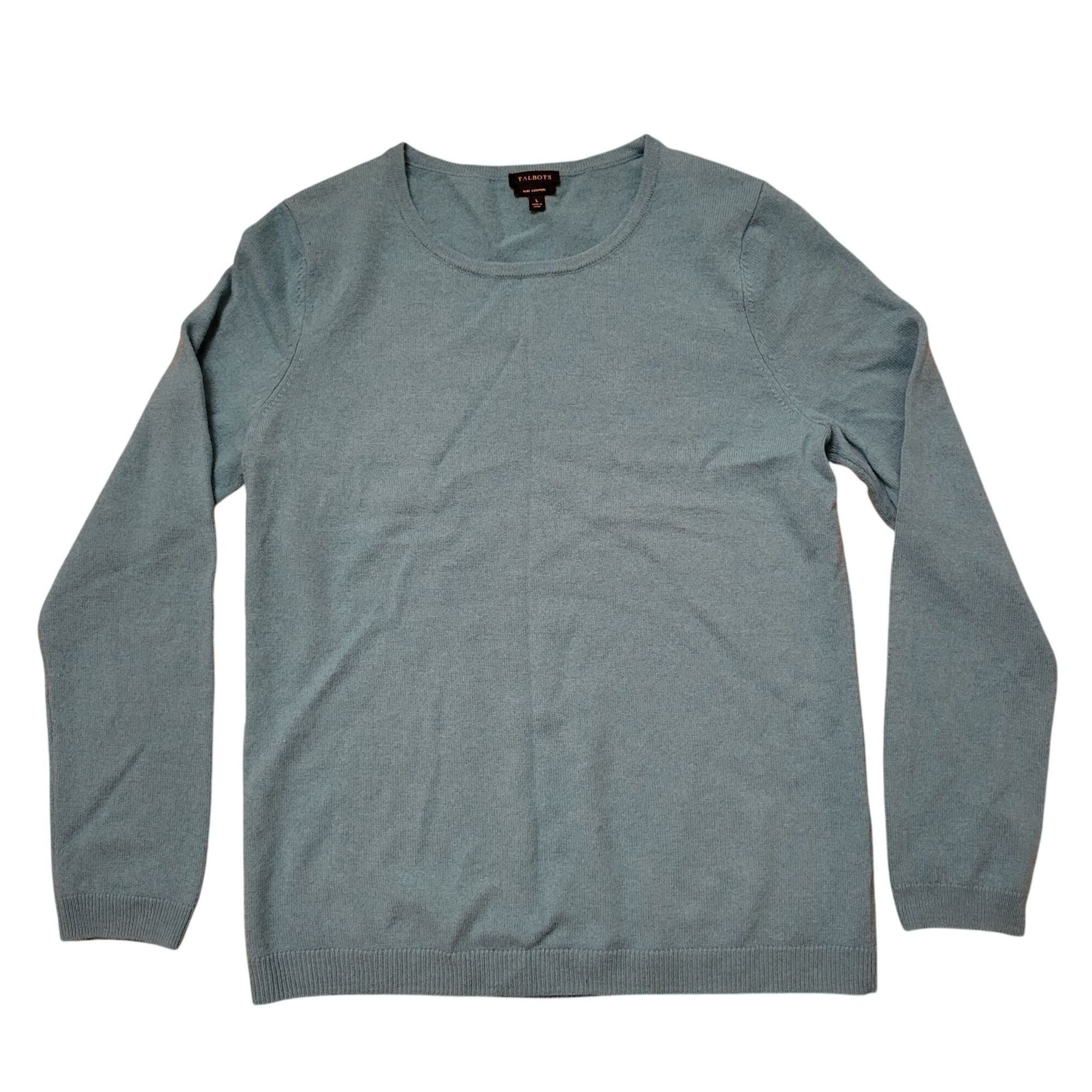 Talbots Talbots Blue Cashmere Sweater L Crew Neck Pullover Soft Cozy Size L / US 10 / IT 46 - 1 Thumbnail