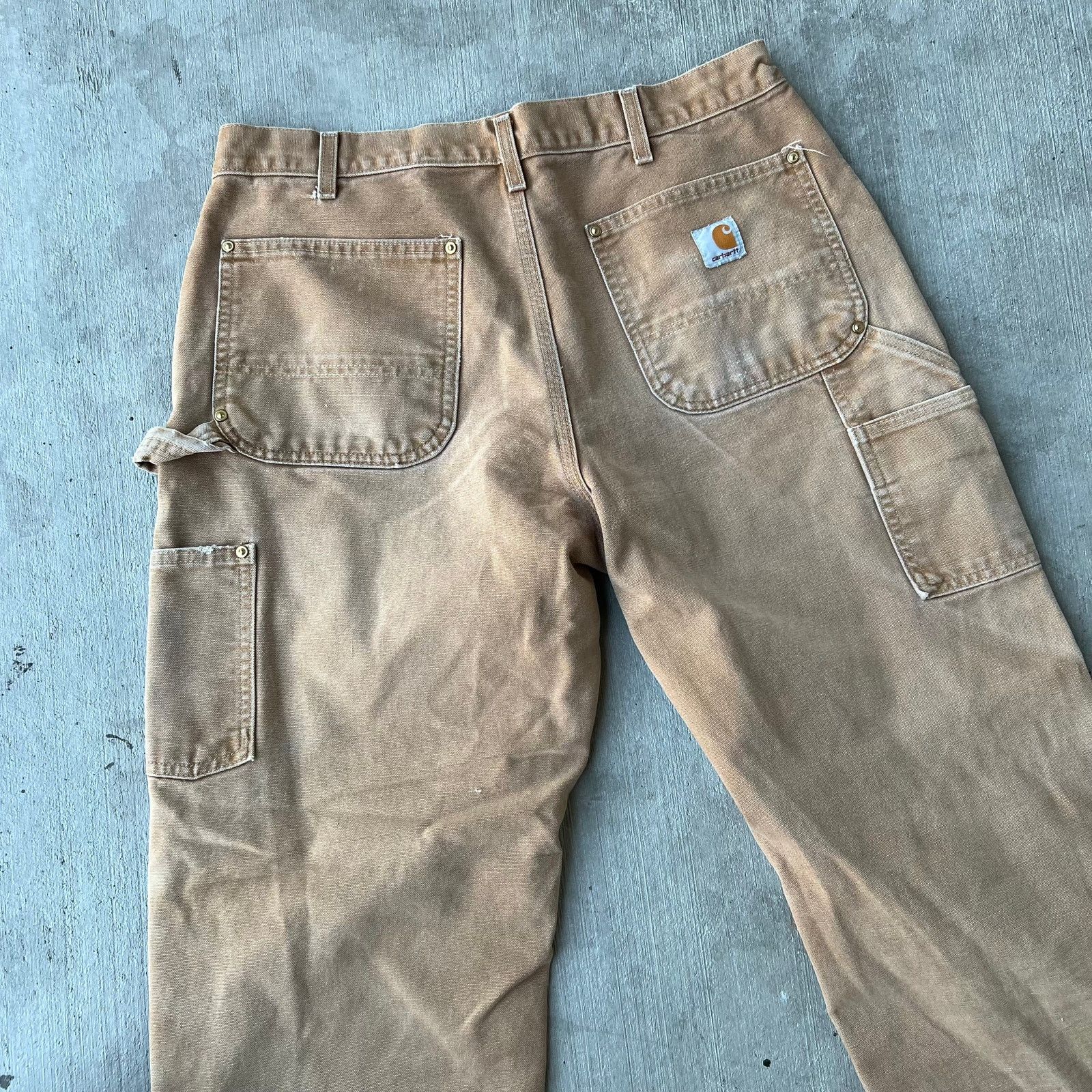 Carhartt × Vintage Carhartt faded brown double knee work wear carpenter pants Size US 32 / EU 48 - 10 Thumbnail