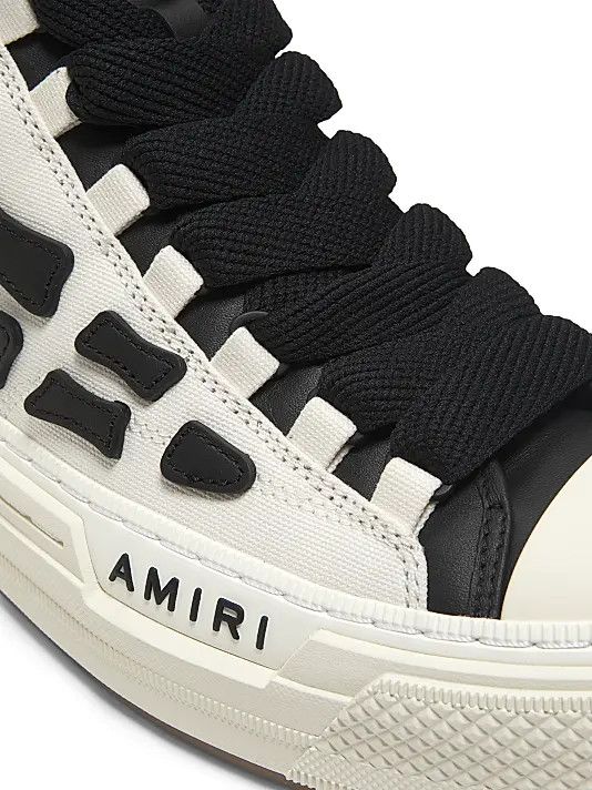Amiri os11x0326 Skel Court High-Top Sneakers in Black/White Size US 10 / EU 43 - 5 Thumbnail