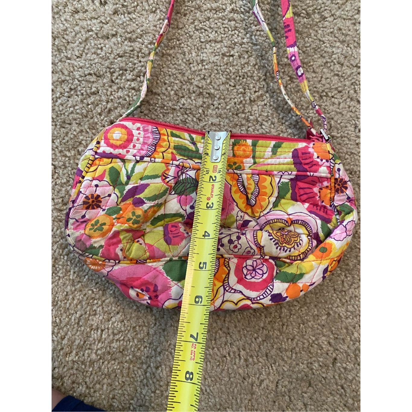 Bradley Mountain Vera Bradley Frannie Crossbody Clementine, Pink White Green, Size ONE SIZE - 5 Thumbnail