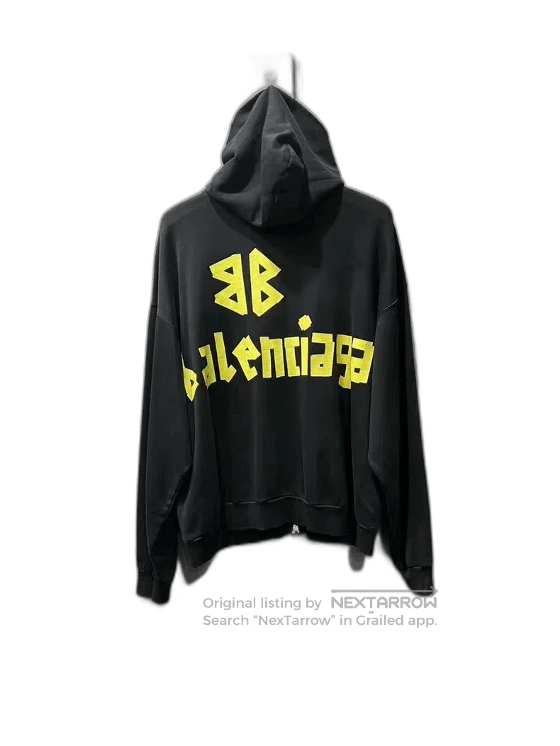 Balenciaga Balenciaga tape Logo zipper destroys hoodie. Size US S / EU 44-46 / 1 - 1 Thumbnail