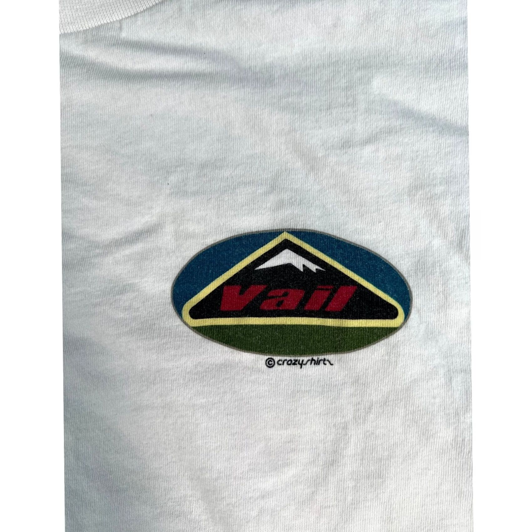 Vintage VINTAGE Crazy Shirt T-Shirt Long Sleeve Mens M White Vail Mountain Logo 90s Outdoor Skiing USA Made Black? Size US M / EU 48-50 / 2 - 5 Thumbnail