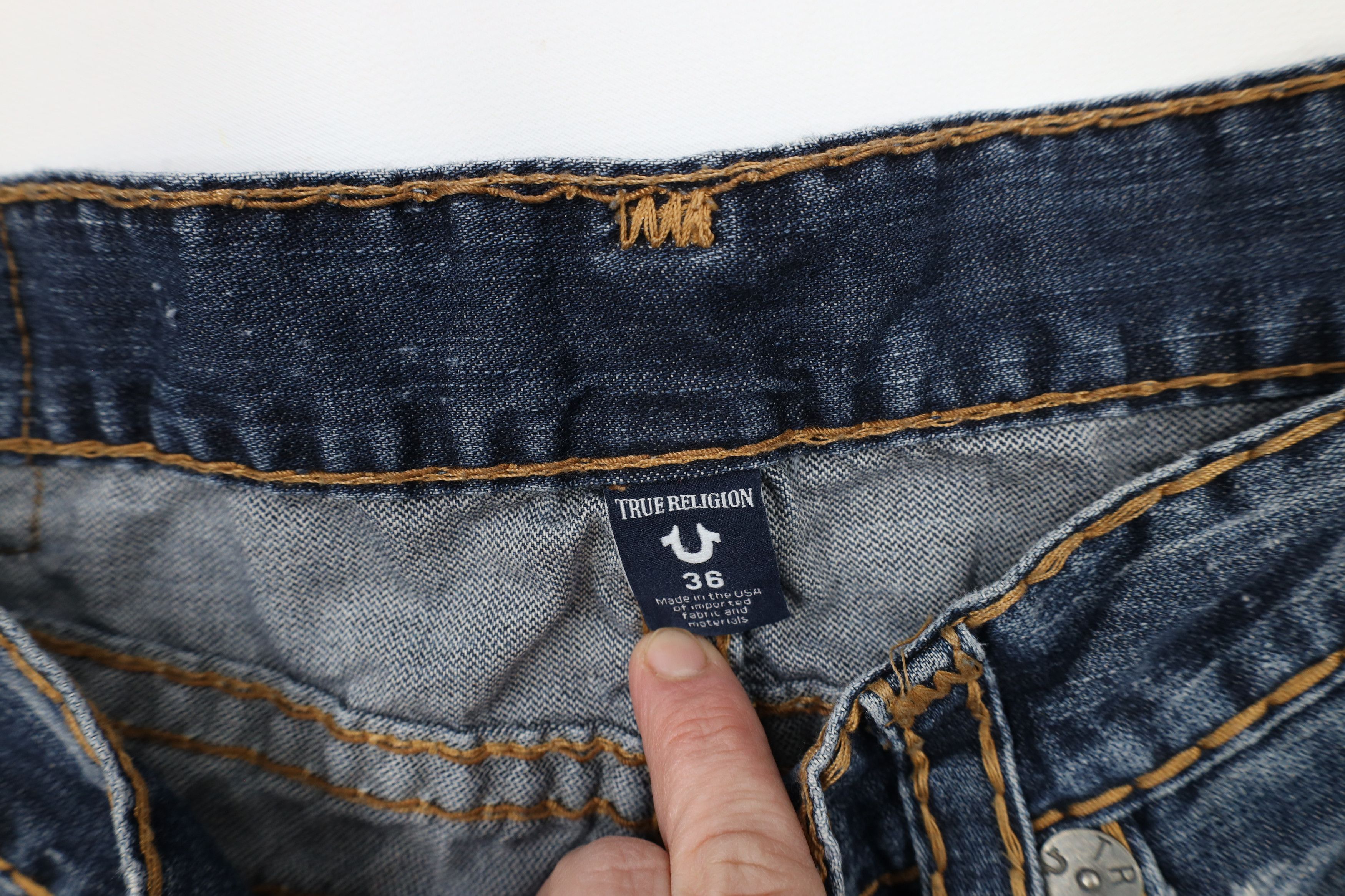 True Religion × Vintage True Religion Relaxed Slim Thick Stitch Denim Jeans USA Blue Size US 36 / EU 52 - 9 Thumbnail
