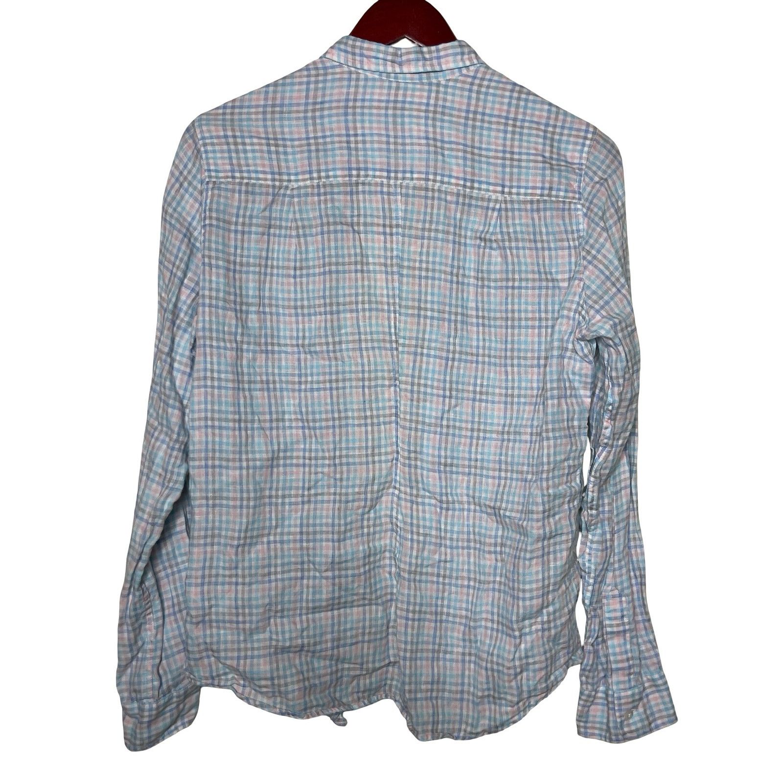 Frank & Eileen Frank & Eileen Barry blue pink plaid Italian linen shirt L Size L / US 10 / IT 46 - 6 Thumbnail
