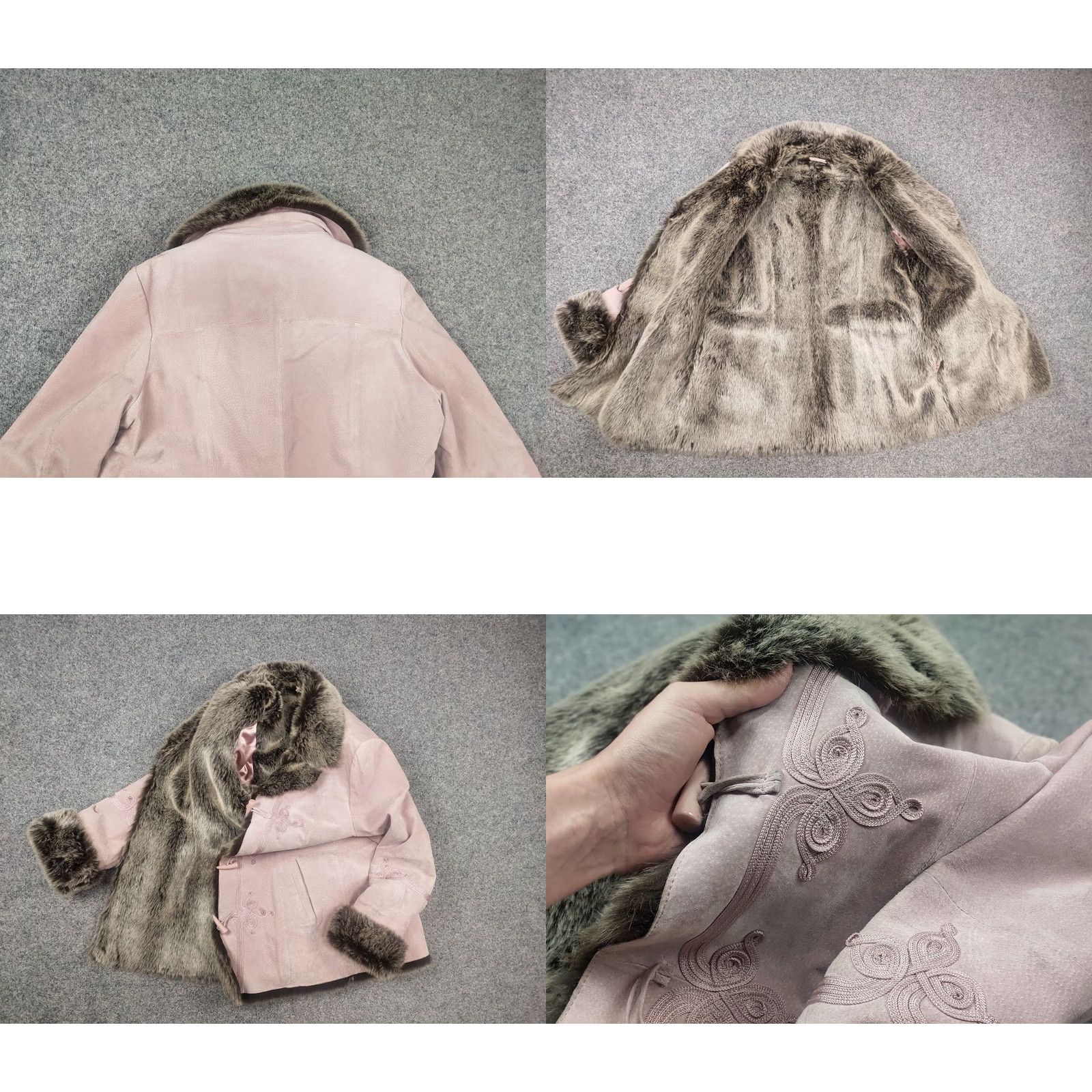 Pinko VINTAGE Delicate pink leather sheepskin coat with fur and logos LGB hysteric Y2K jacket Womens XS Size XXL / US 16-18 / IT 52-54 - 9 Thumbnail
