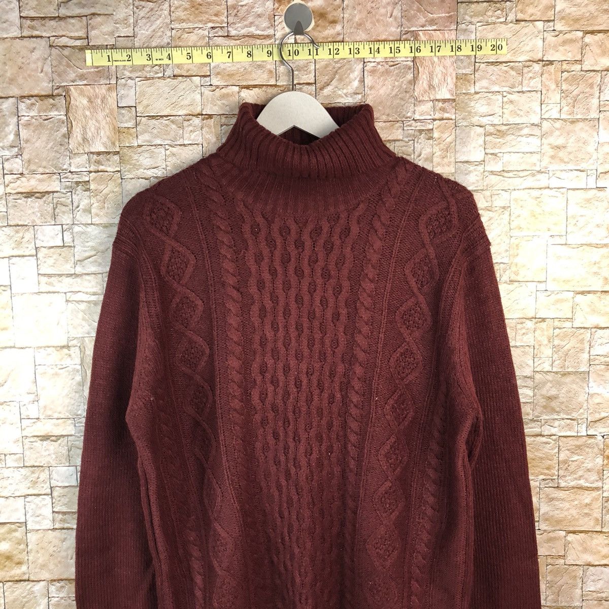Aran Isles Knitwear × Homespun Knitwear × Japanese Brand GU Maroon Knitwear #A1192 Size US L / EU 52-54 / 3 - 2 Thumbnail