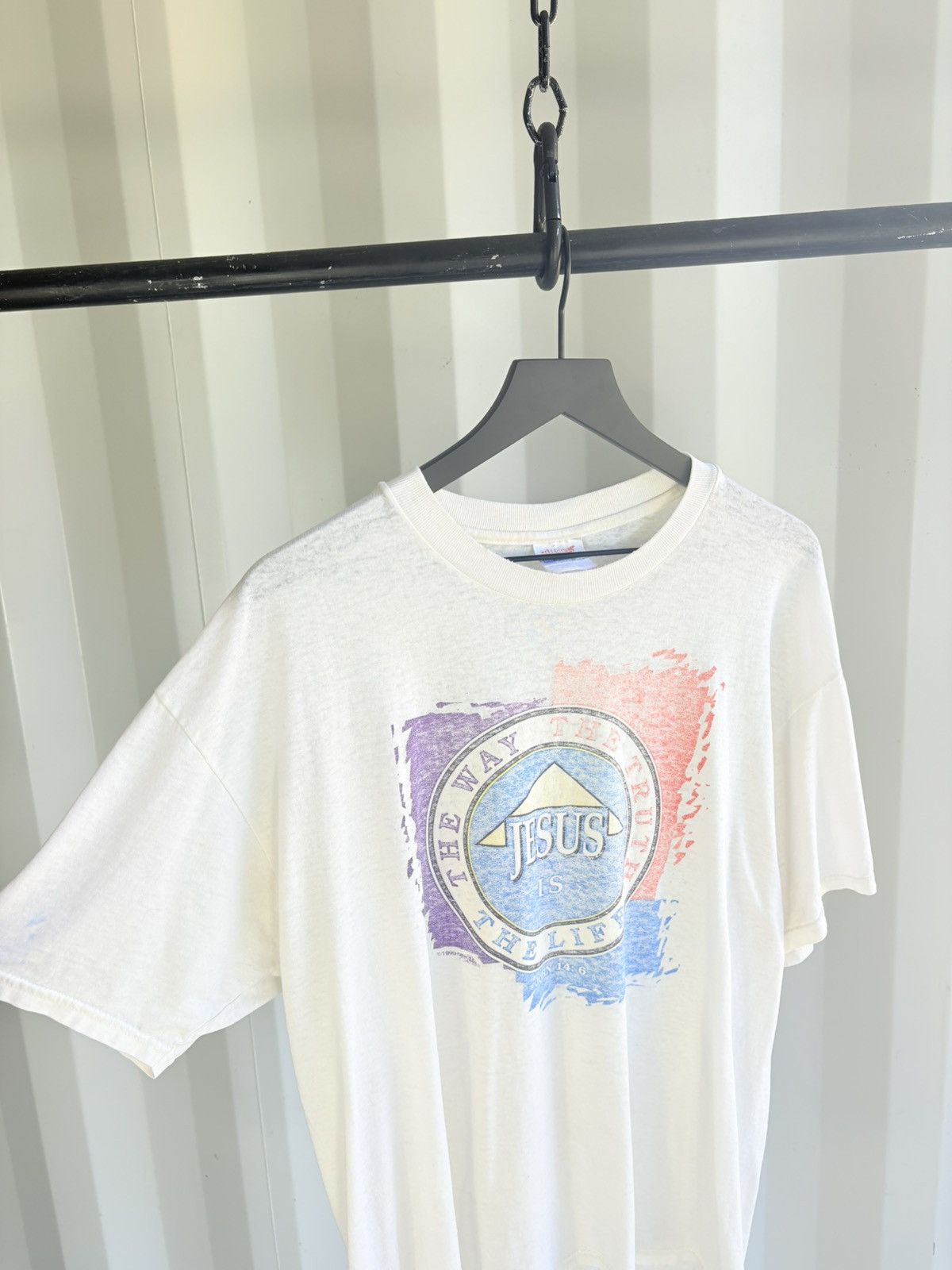 Vintage Vintage Jesus Shirt Distressed Faded Grunge Paper thin Size US XL / EU 56 / 4 - 3 Thumbnail