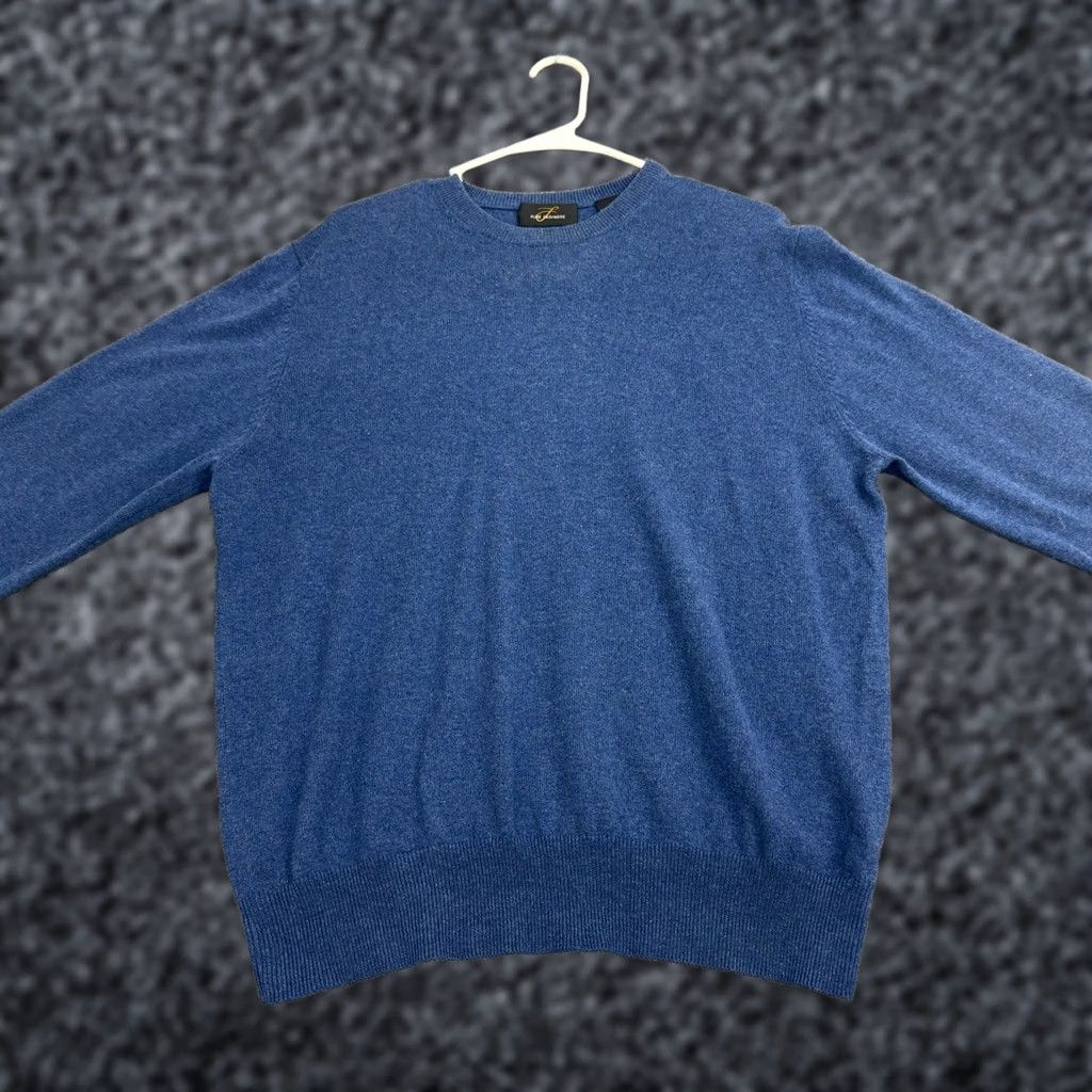 Vintage Pure Cashmere Crewneck Mens Blue M Wool Size 100% - Luxury Size US M / EU 48-50 / 2 - 1 Thumbnail