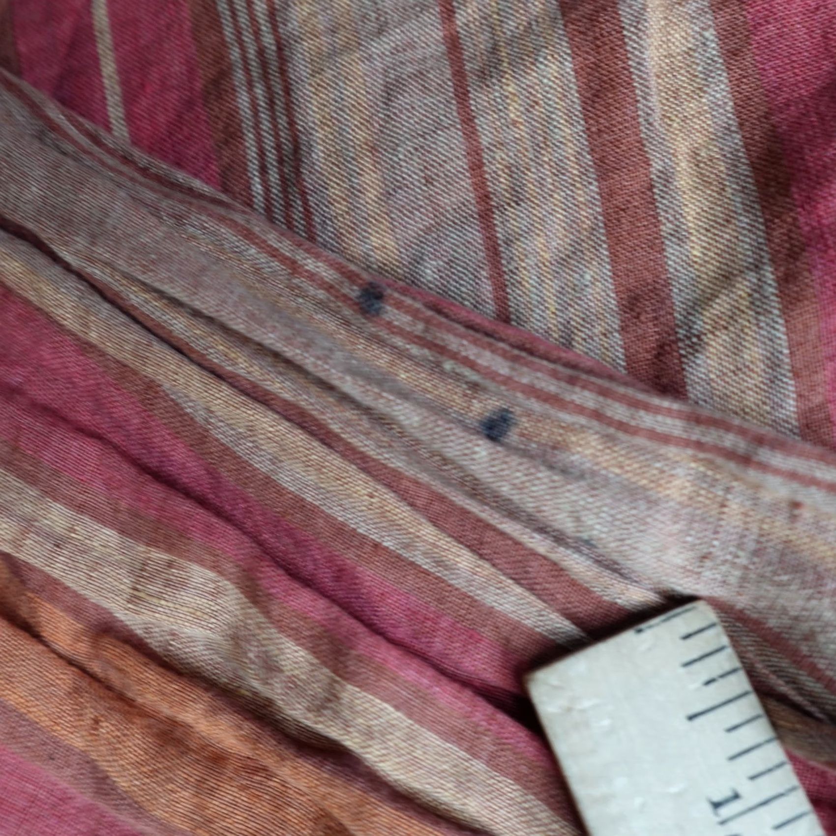 Vintage Structure Mens Shirt Medium Orange Striped Band Collar Linen Button-Up Size US M / EU 48-50 / 2 - 6 Thumbnail