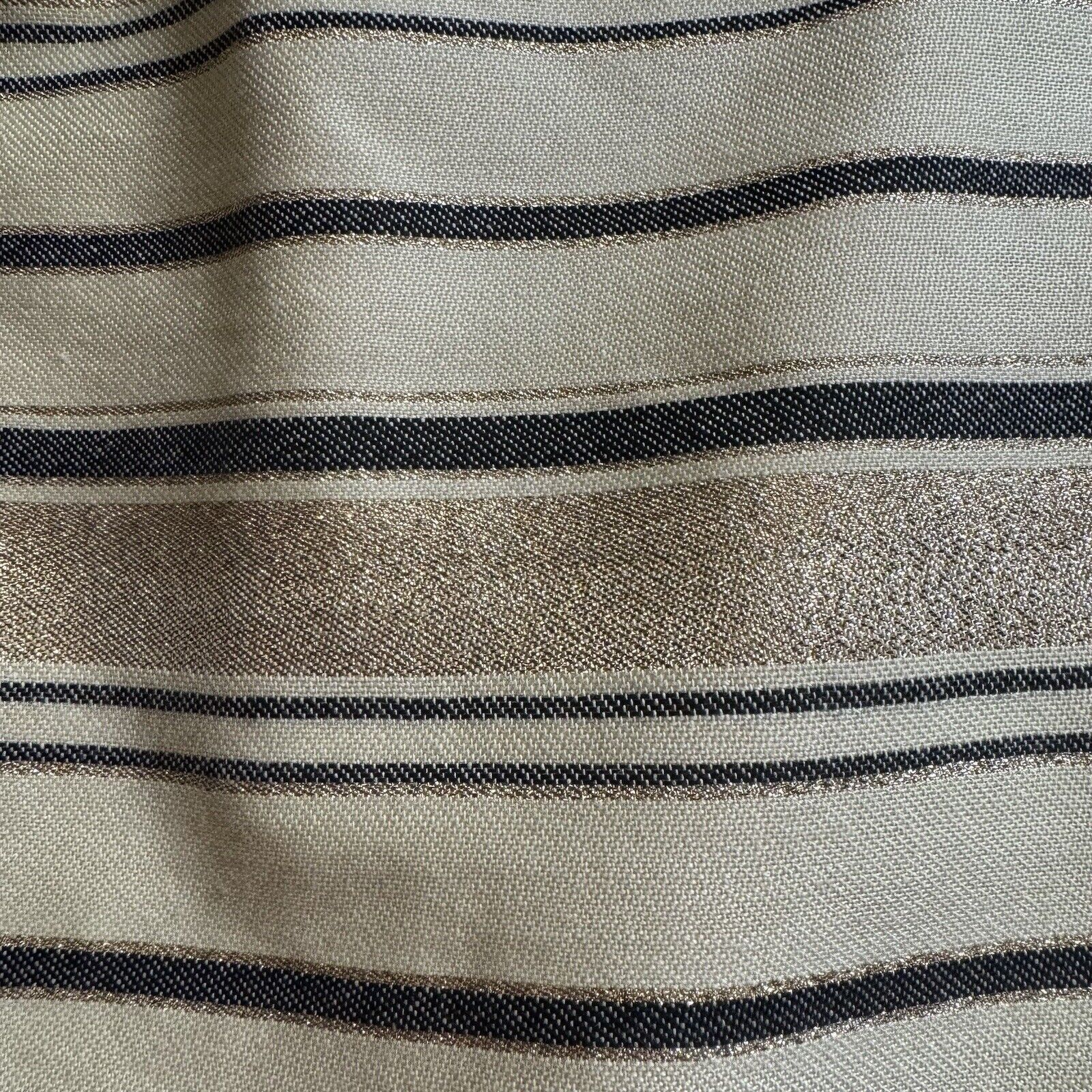 J.Crew J CREW FACTORY Sz 4 Shiny Striped Mini Skirt Lined Gold Blue Size 27" / US 4 / IT 40 - 5 Thumbnail