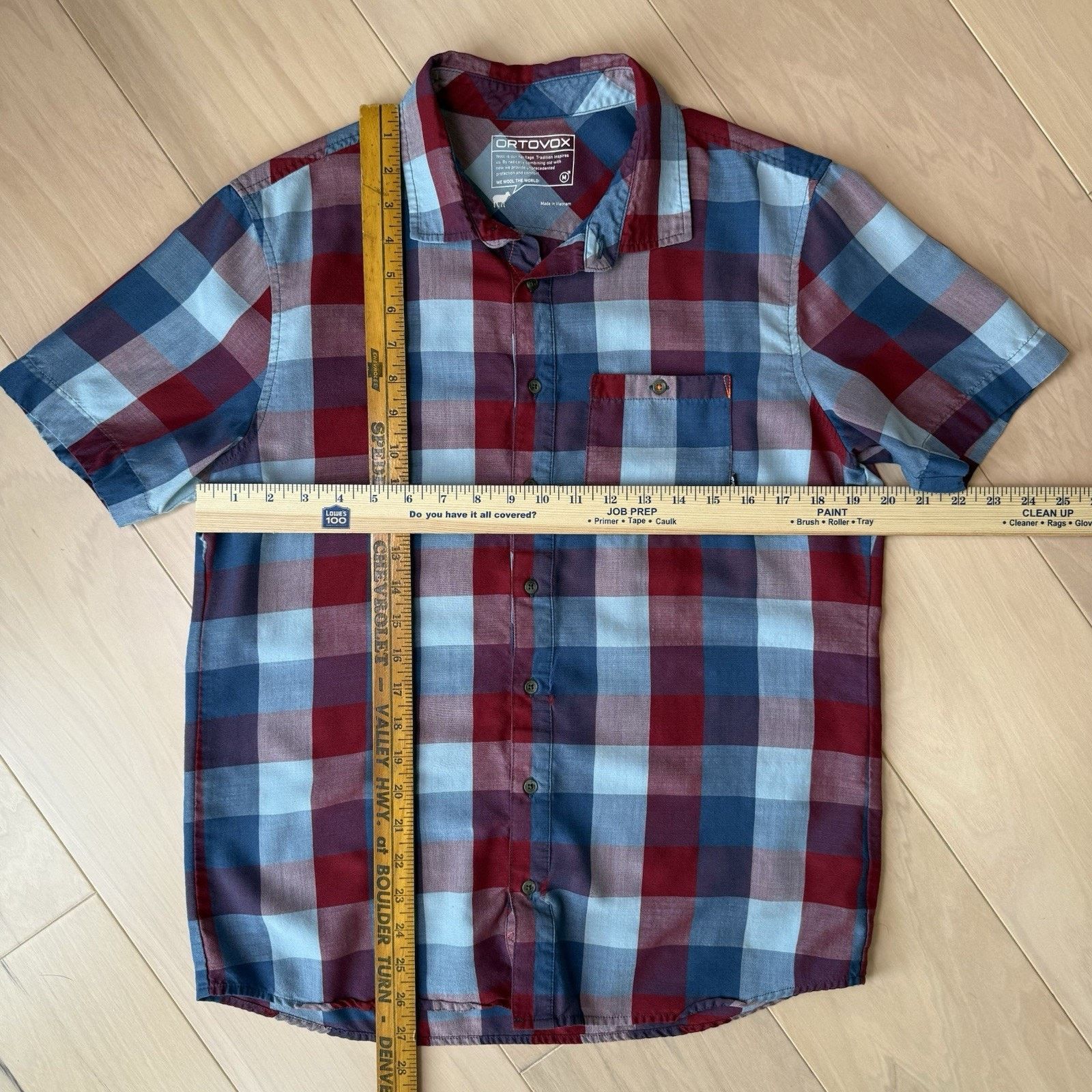 ORTOVOX Ortovox Short Sleeve Shirt M Multicolor Check Wool Blend Size US M / EU 48-50 / 2 - 2 Thumbnail
