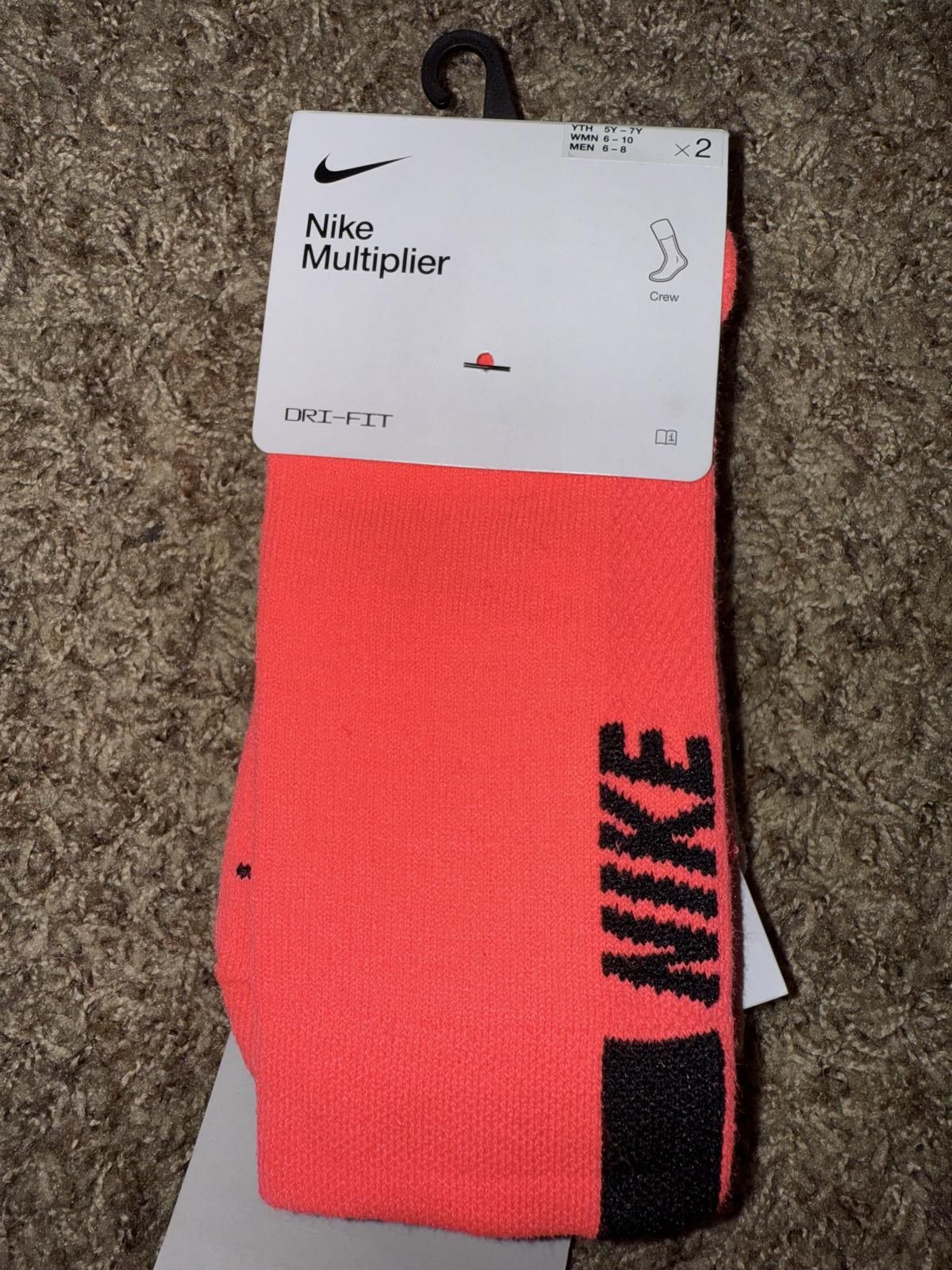 Nike Nike Multiplier Dri-Fit Tennis Running Crew Socks (2 Pairs) Sample Size ONE SIZE - 1 Thumbnail