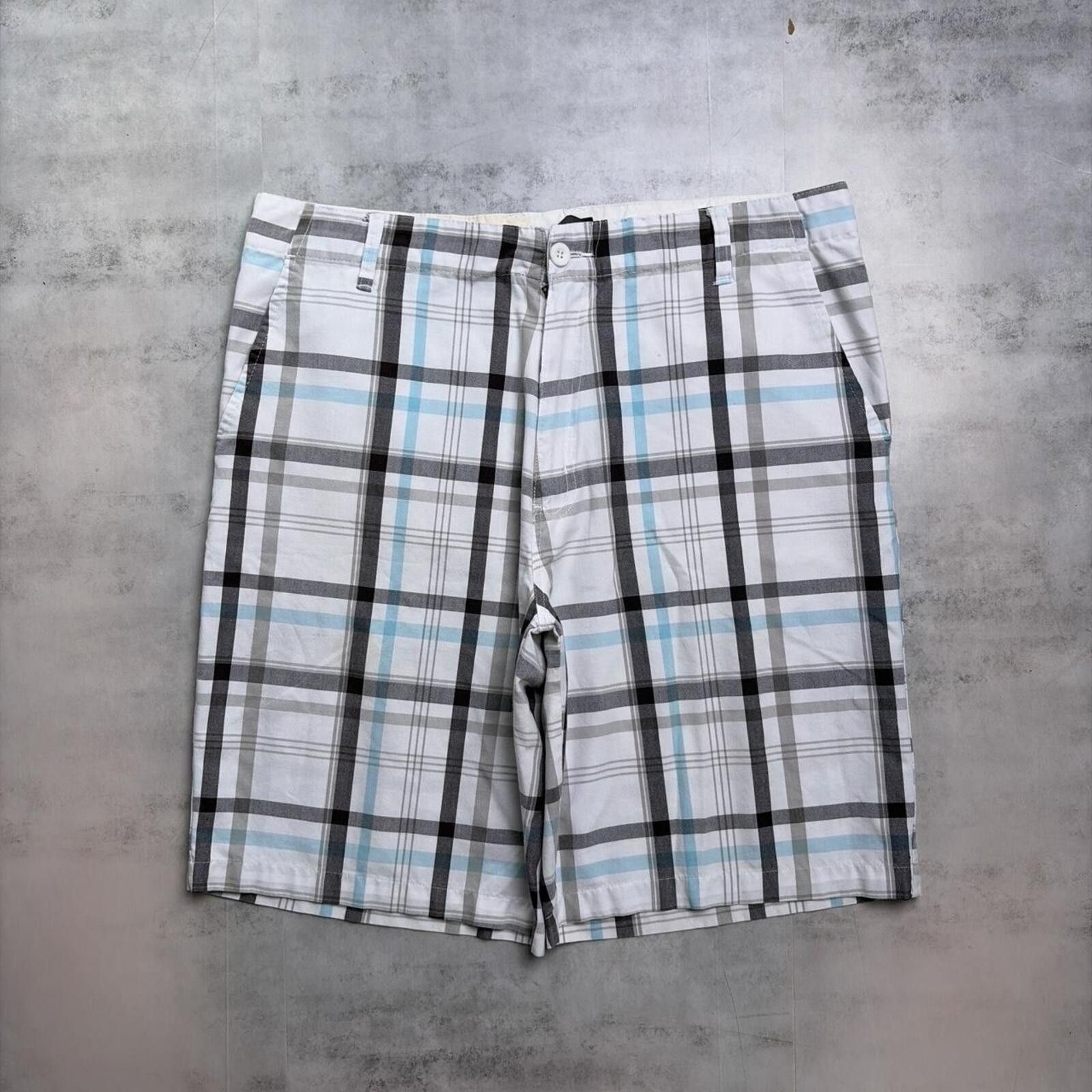 Other Y2K White Saltburn Grunge Baggy Plaid Skater Shorts Size US 36 / EU 52 - 2 Thumbnail