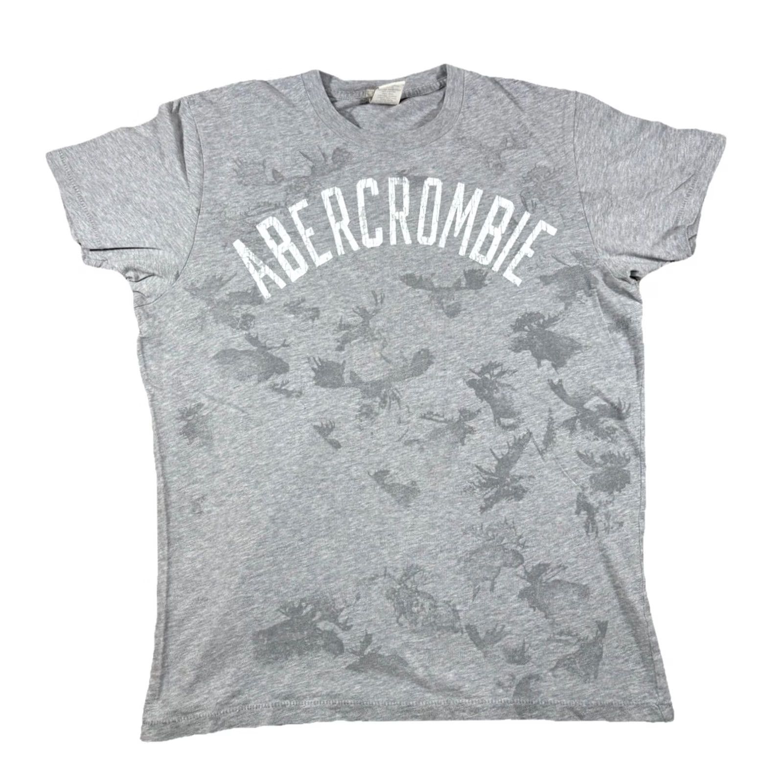 Abercrombie & Fitch VINTAGE Abercrombie & Fitch Mens XL Muscle T Shirt Grey Spell Out Moose AOP Shirt Short Sleeve Crew Neck 90s California USA Womens Men Boys Girls Size US XL / EU 56 / 4 - 2 Thumbnail