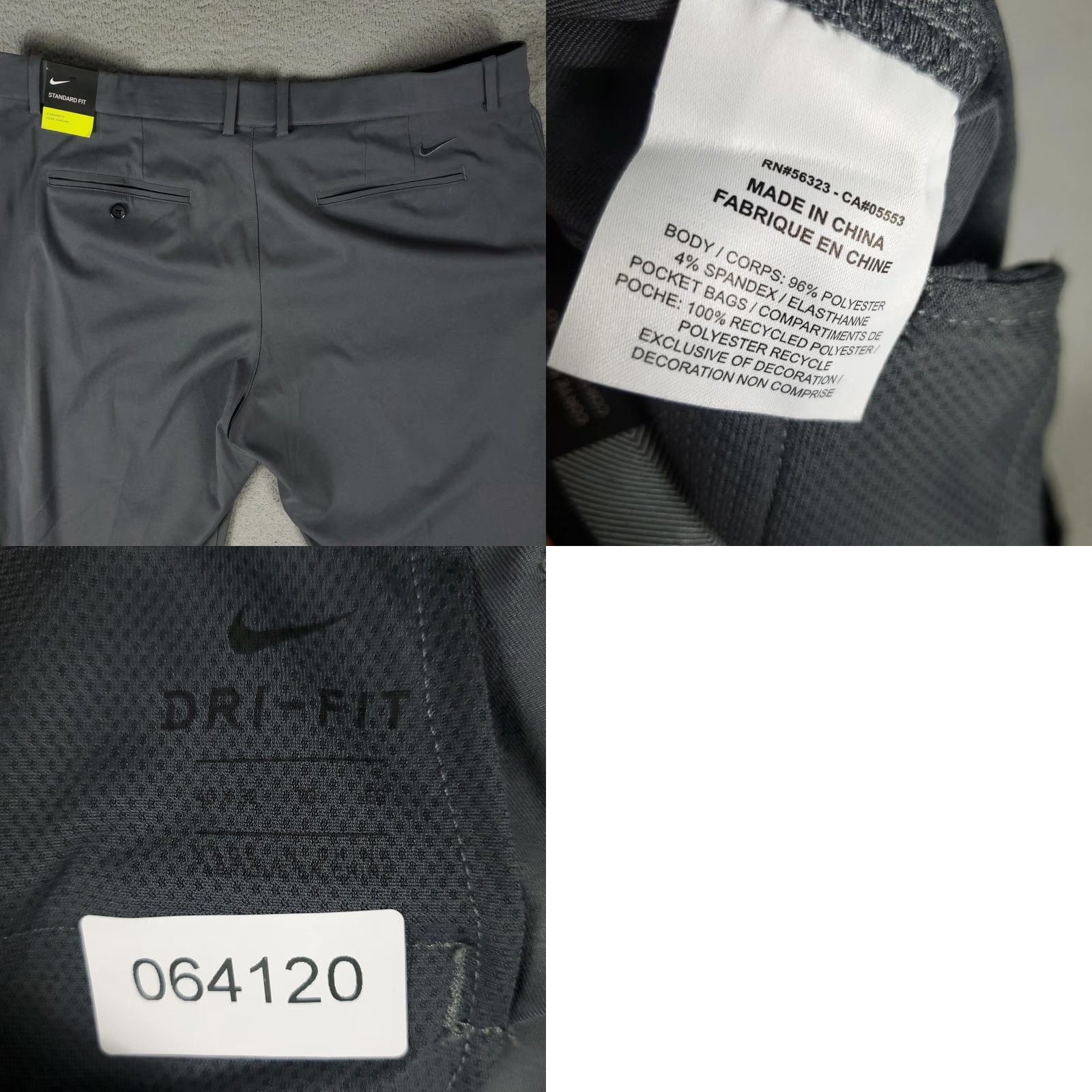 Nike Nike Pants Mens 40x32 Gray Regular Fit Golf Stretch Chino Performance Trousers Dri-FIT Size US 40 / EU 56 - 8 Thumbnail
