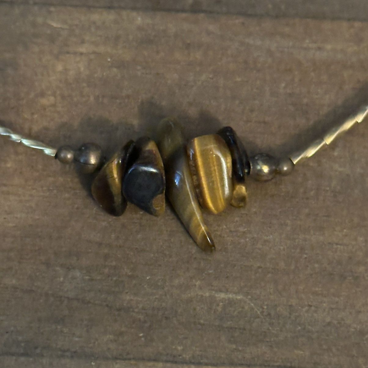 Vintage Vintage gold tone Tiger eye chip necklace and earrings Size ONE SIZE - 3 Thumbnail