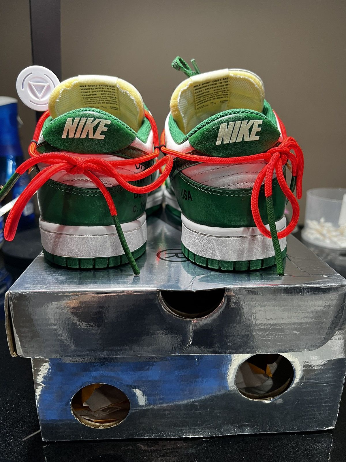 Nike × Off-White Nike Dunk Low Off White Pine Green Size US 9 / EU 42 - 3 Thumbnail