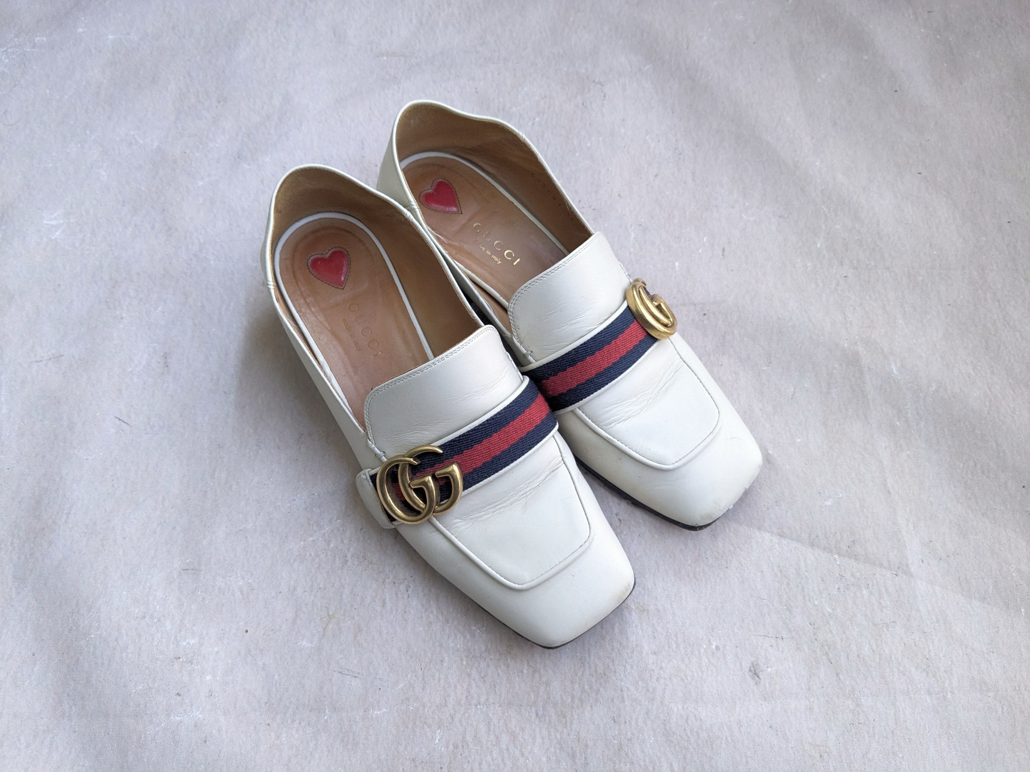 Gucci Gucci Loafers White 36 6 Leather Pumps Heels Size US 6 / IT 36 - 1 Thumbnail