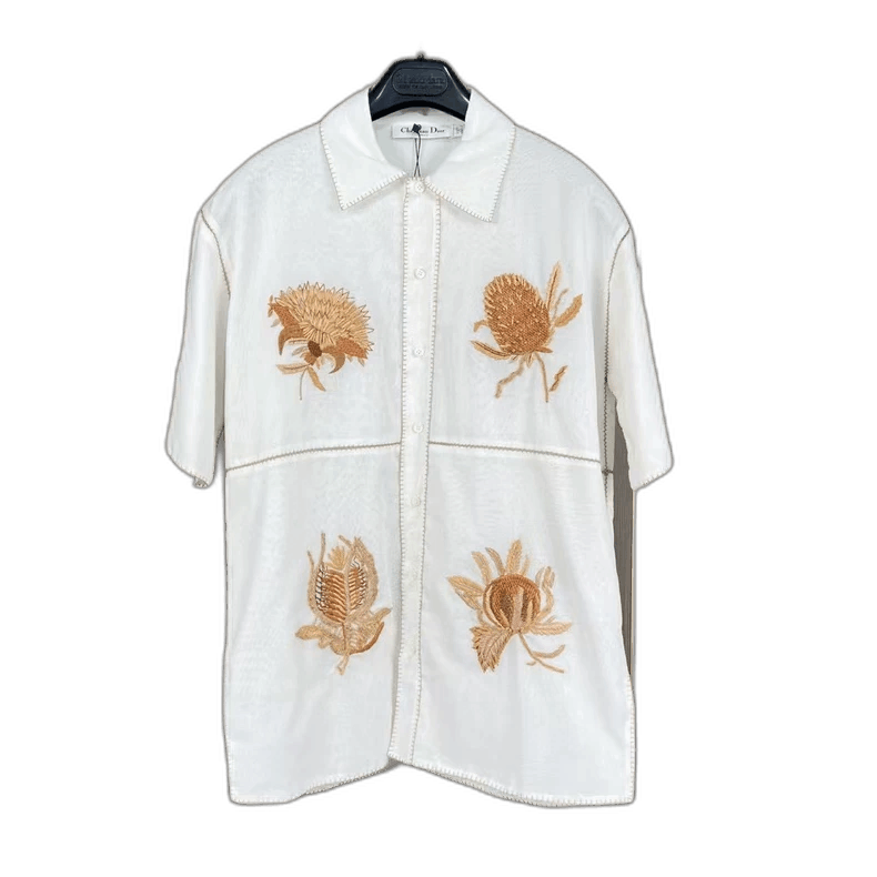 Dior Dior Embroidered Short Sleeve Shirt-yf Size US S / EU 44-46 / 1 - 1 Thumbnail