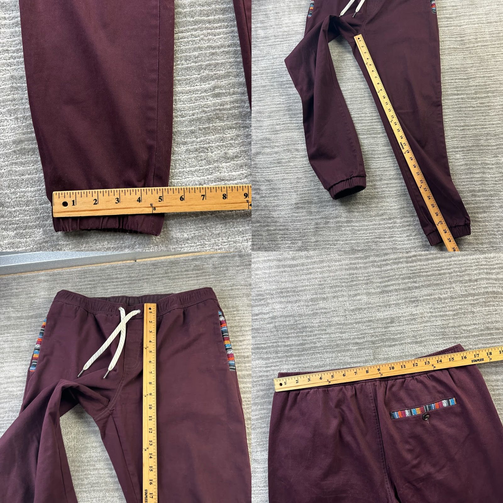 Vintage Wowie Hoth Jogger Pants Mens Large Red Aztec Outdoors Size US 33 - 8 Thumbnail