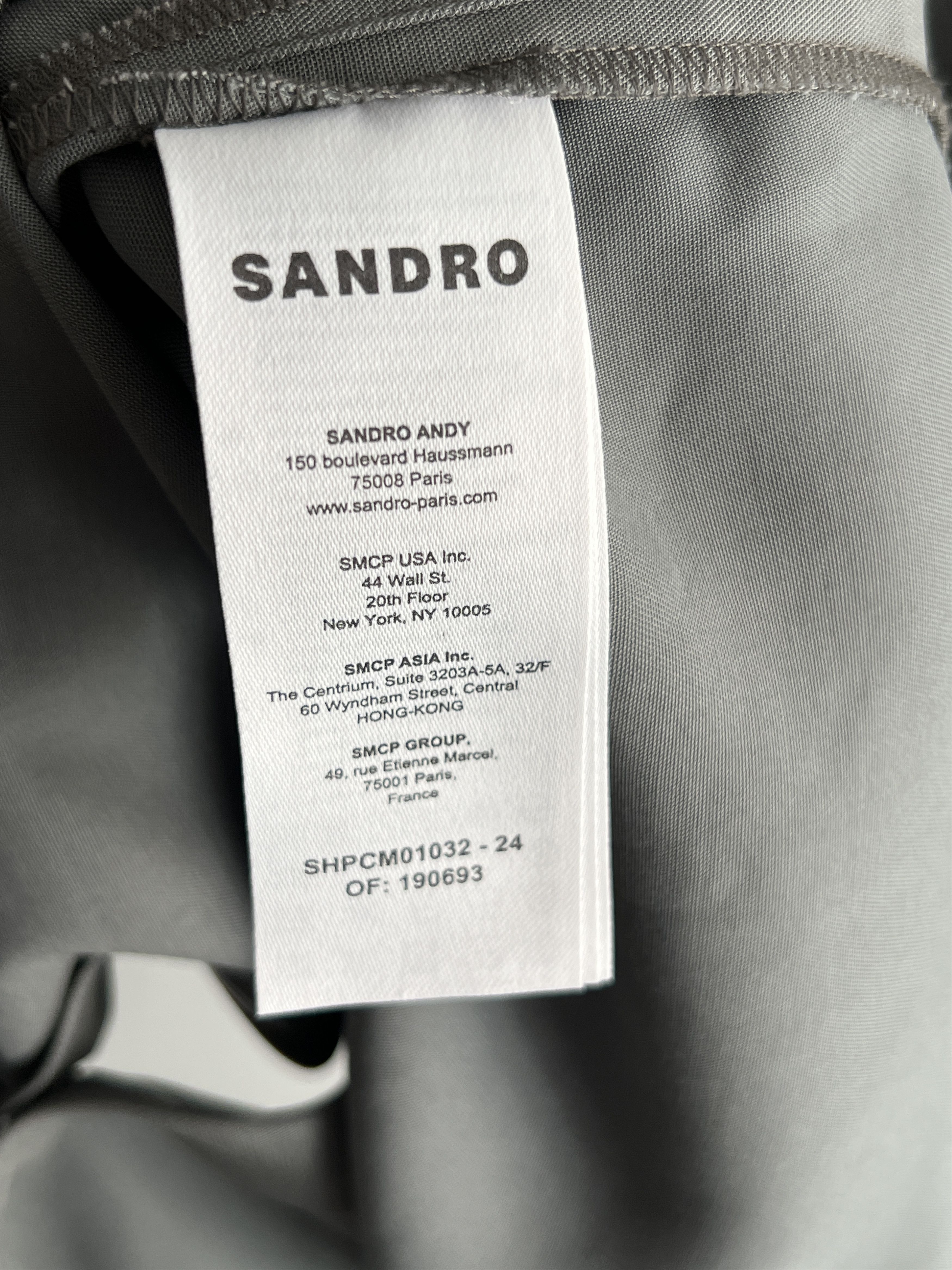 Sandro Short Sleeve Shirt Sandro Lyocell-blend Grey Regular Button Size US M / EU 48-50 / 2 - 8 Thumbnail