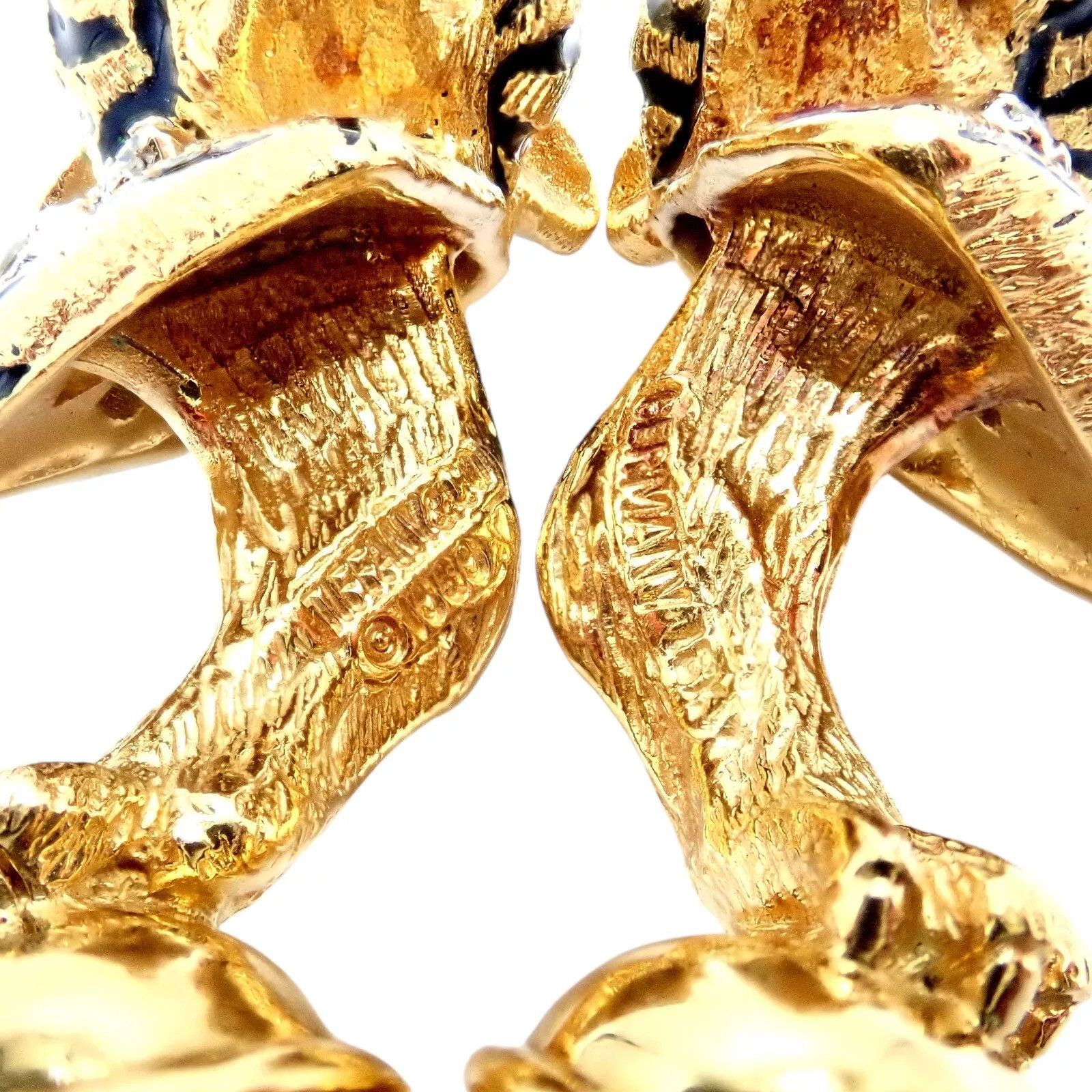 Tiffany & Co. 18k Yellow Gold Diamond Bengal Tiger Germany 1989 Cufflinks Size ONE SIZE - 7 Thumbnail