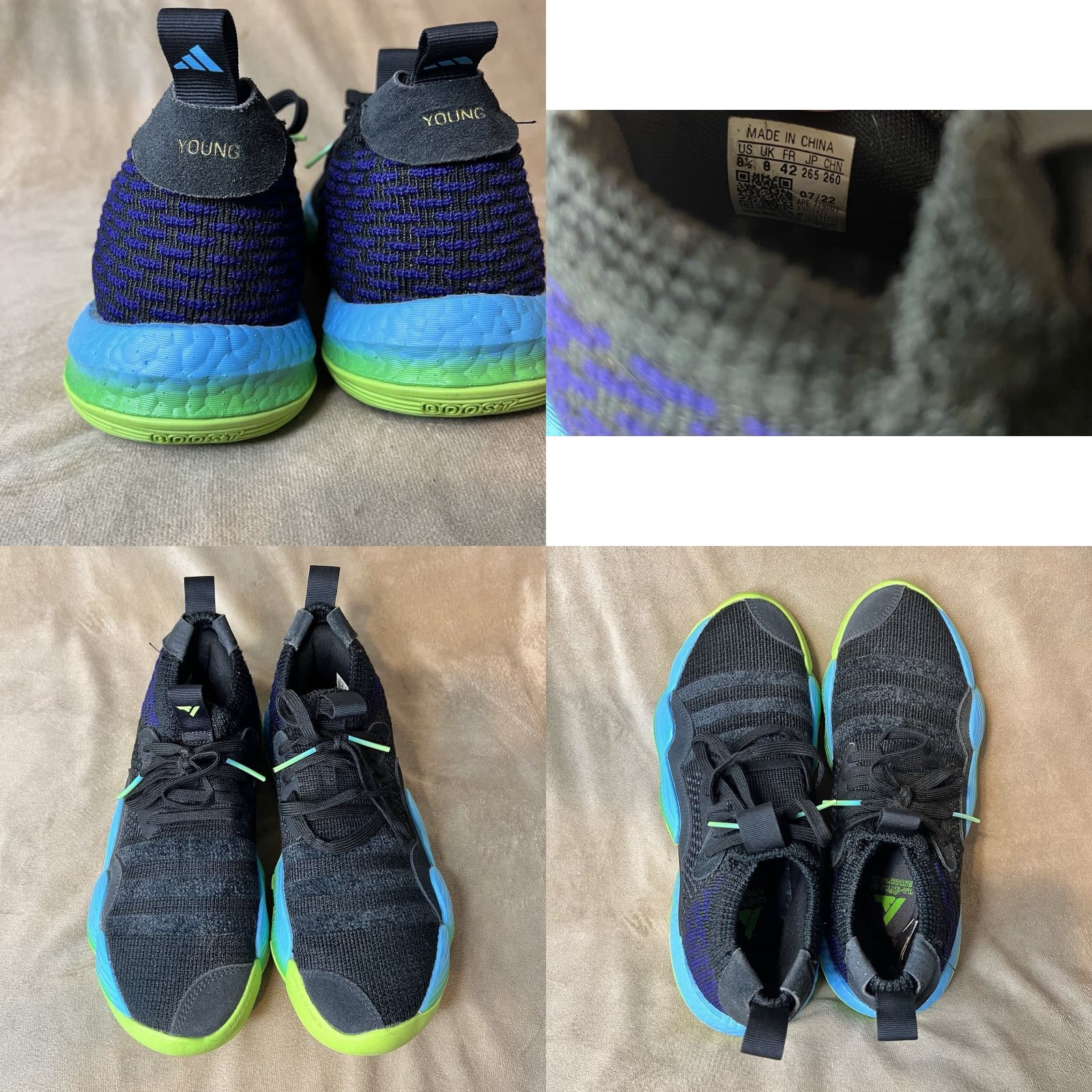 Adidas Adidas Trae Young 2.0 H06473 Black Green Blue Basketball Sneakers Mens Size 8.5 US 8.5 Durable Breathable Sneaker Sports Daywear Footwear Size US 8 / EU 41 - 9 Thumbnail