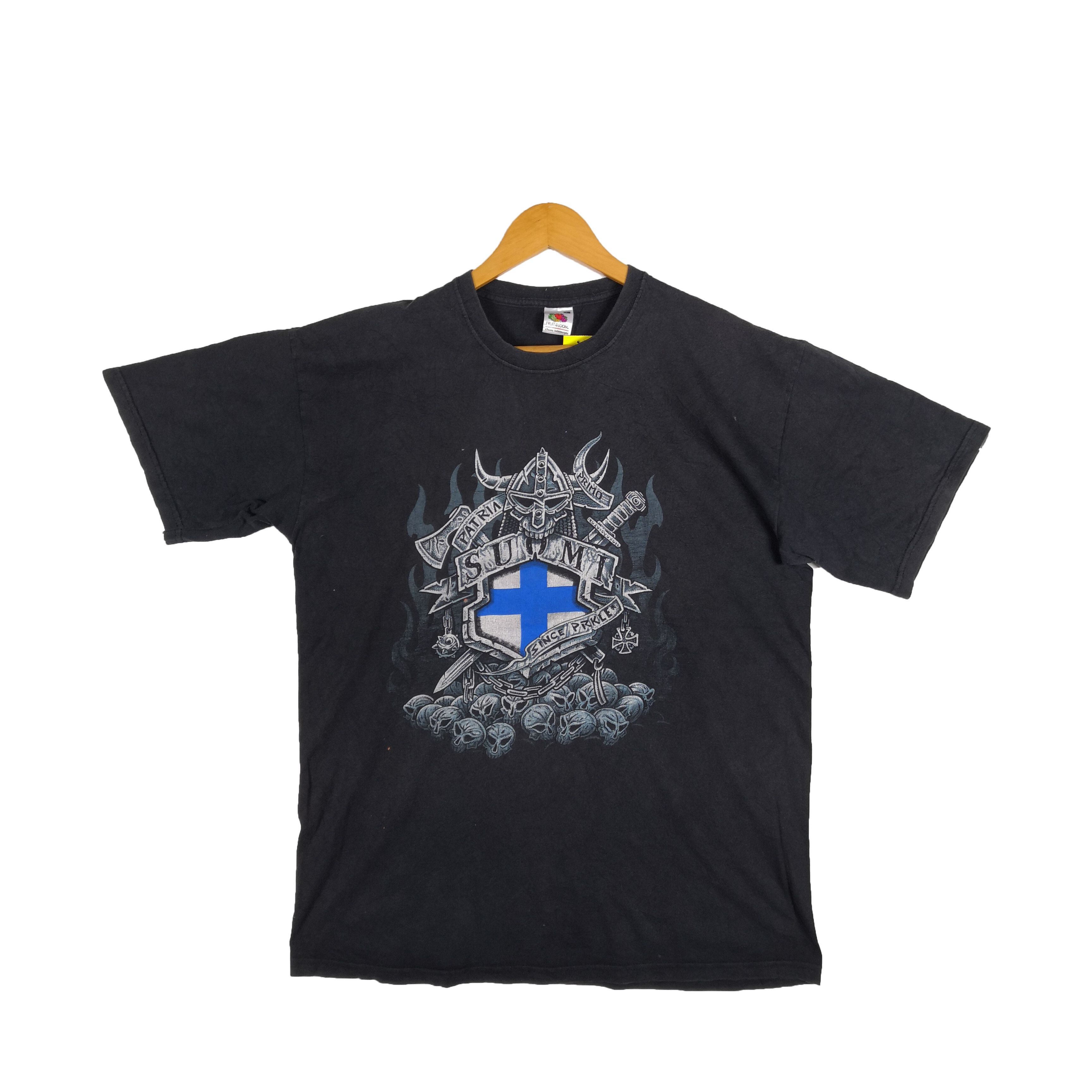 Vintage Vintage Viking Tshirt Primo Patria Suomi Sweden Size US L / EU 52-54 / 3 - 1 Thumbnail