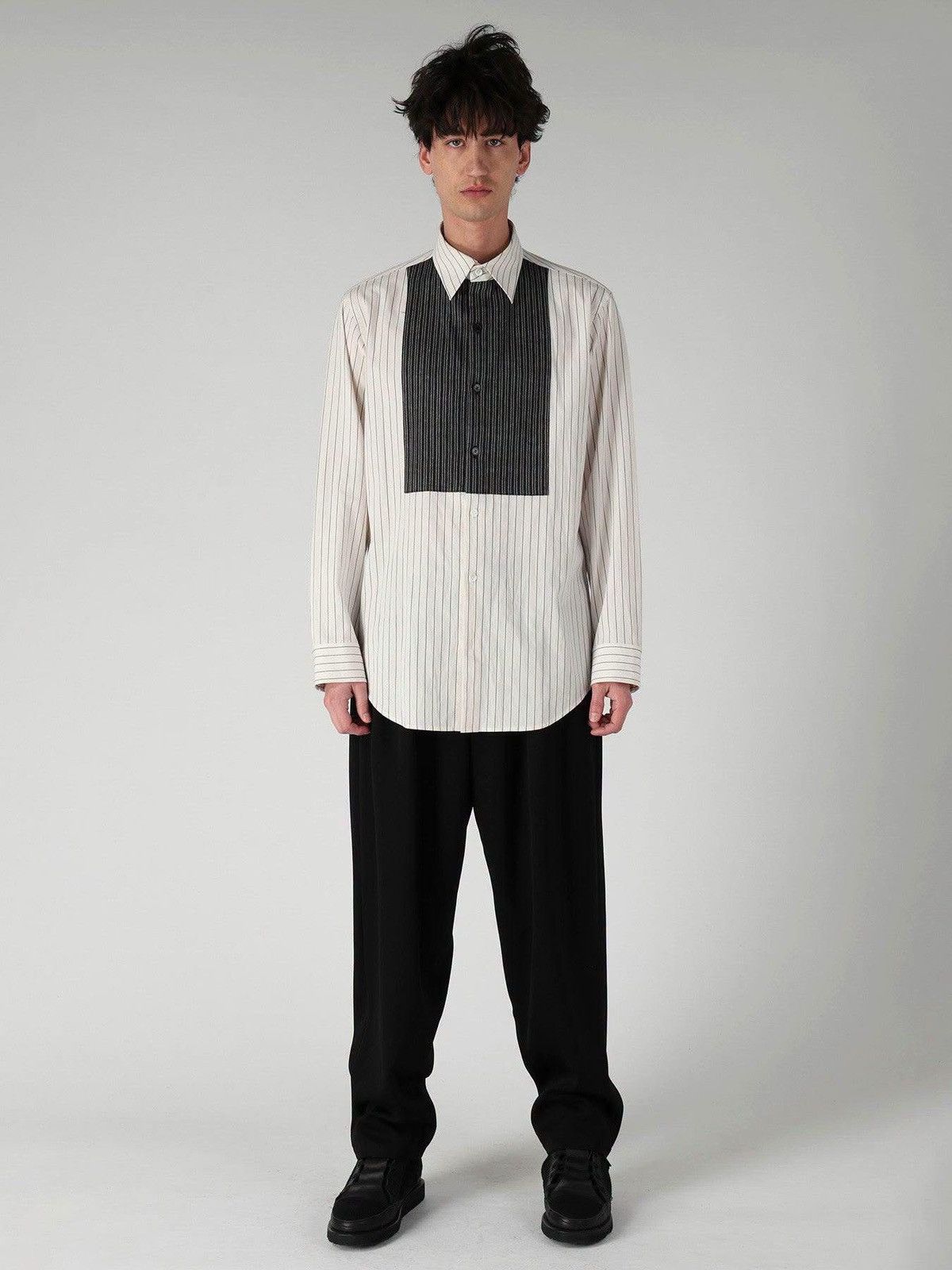 Y's ⭐Y's Yohji Yamamoto Runway Sample Black White tuxedo shirt Size US L / EU 52-54 / 3 - 1 Thumbnail