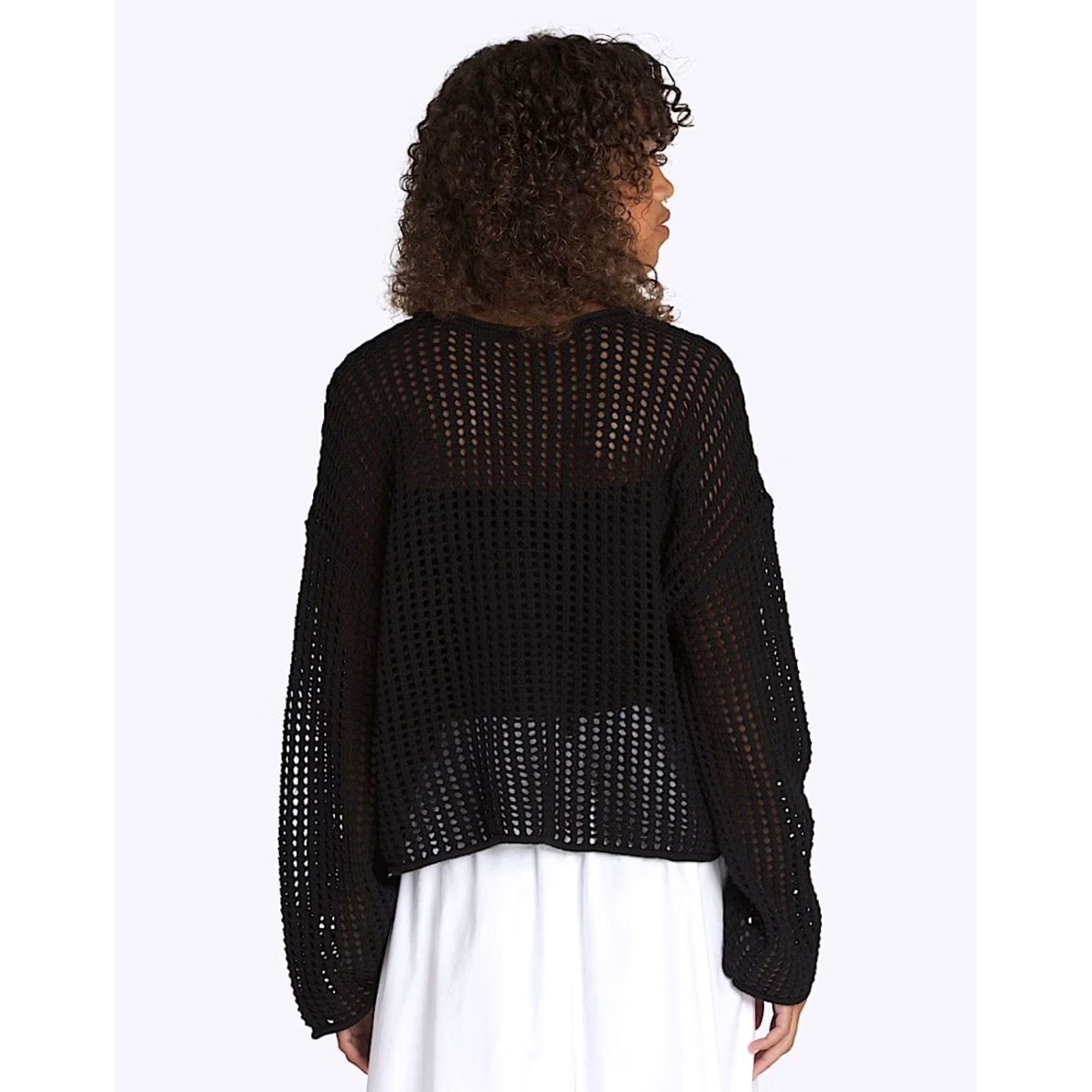 Vans Brand New Womens Vans Mila Open Knit Crop Crew Sweater Black Size Small Size S / US 4 / IT 40 - 3 Thumbnail