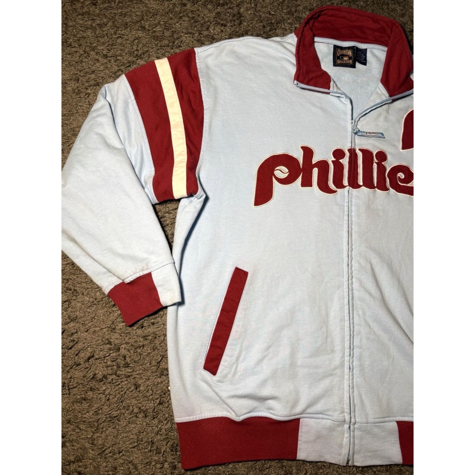 Vintage Majestic Phillies Jacket XL Powder Blue Cooperstown Varsity 2XL Size US XXL / EU 58 / 5 - 3 Thumbnail