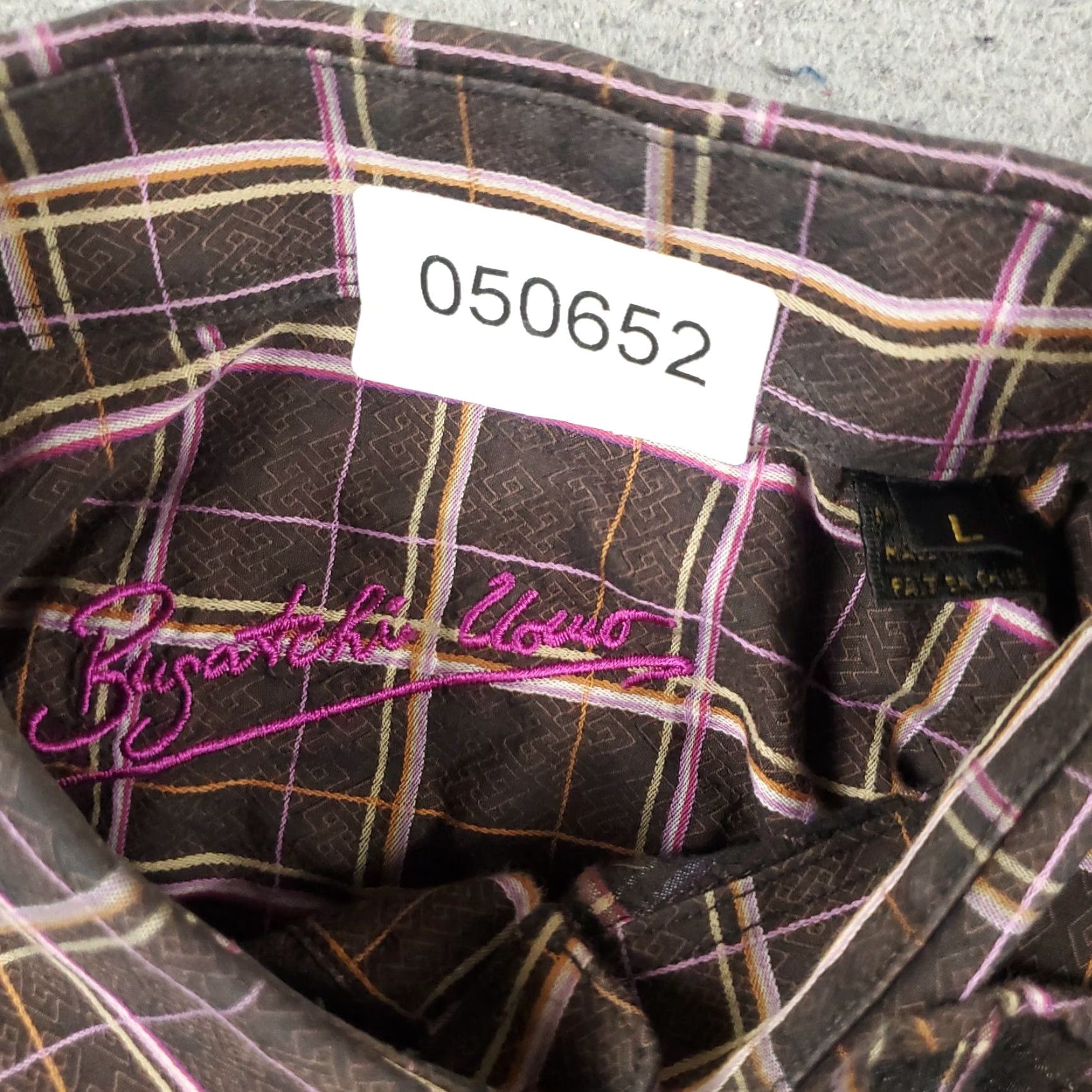 BUGATCHI Bugatchi Uomo Shirt Mens Large Brown Plaid Button-Up Long Sleeve Casual Size US L / EU 52-54 / 3 - 7 Thumbnail