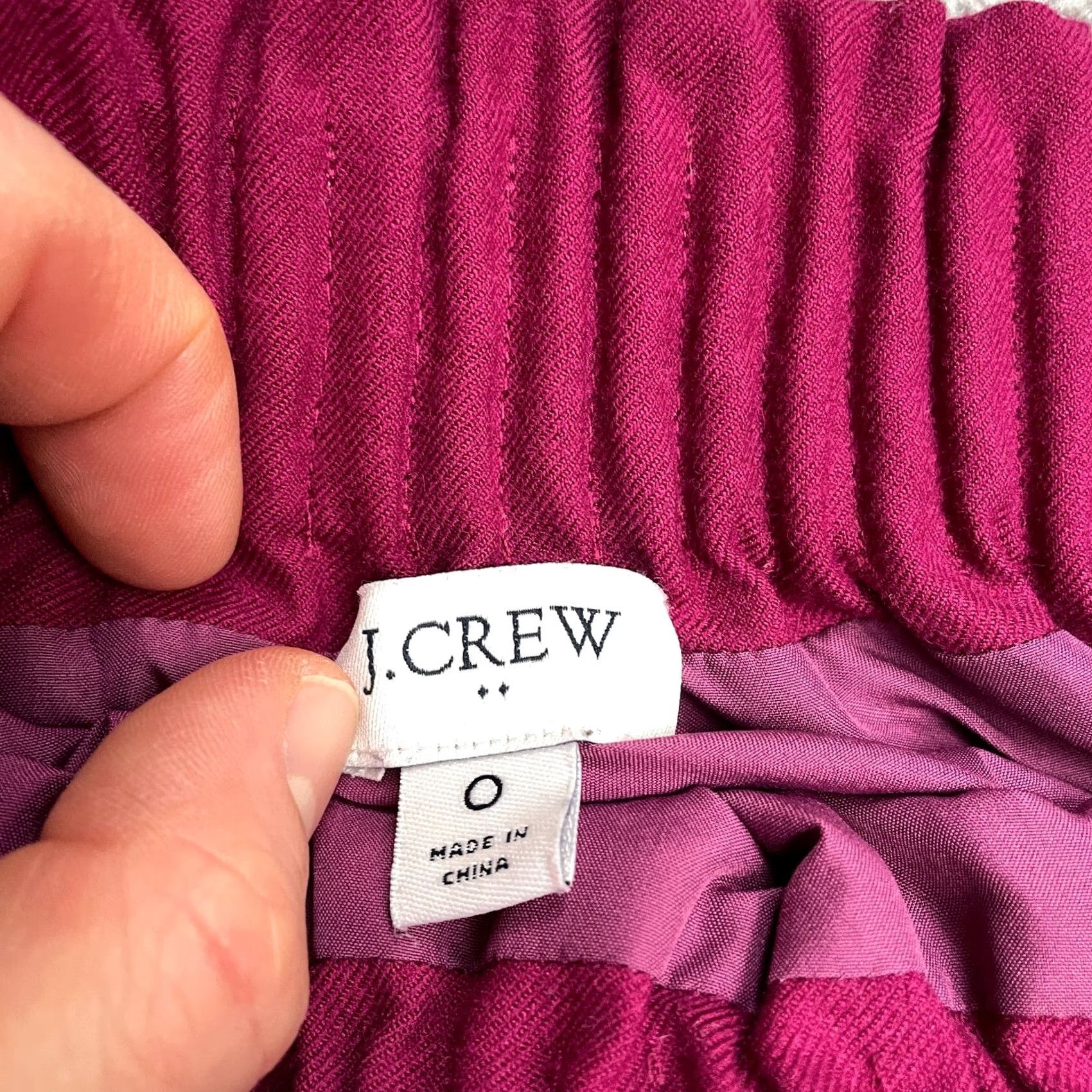 J.Crew VINTAGE J.Crew Wool Blend Pleated Pencil Skirt Womens 0 Pink Elastic Waist Pockets Lined Size 25" / US 0 / IT 36 - 4 Thumbnail