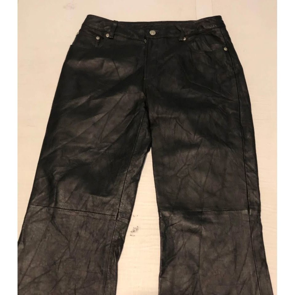 Genuine Leather × Leather Leather Pants Size 6 Tall Women, IN GOOD CONDITION Size 30" / US 8 / IT 44 - 1 Thumbnail